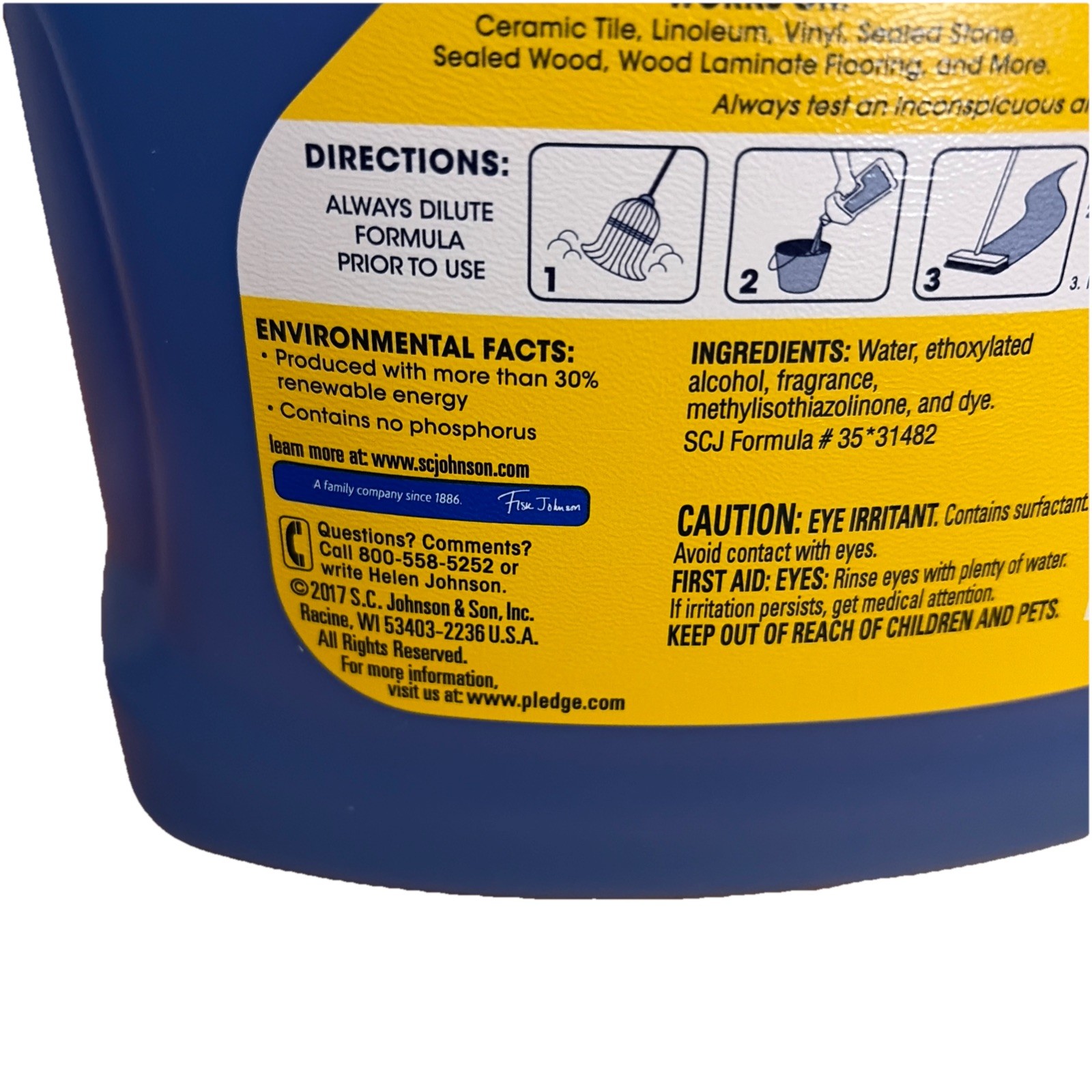 Pledge Clean It Multisurface Floor Cleaner Concentrate Rainshower 124 Oz 1 GAL