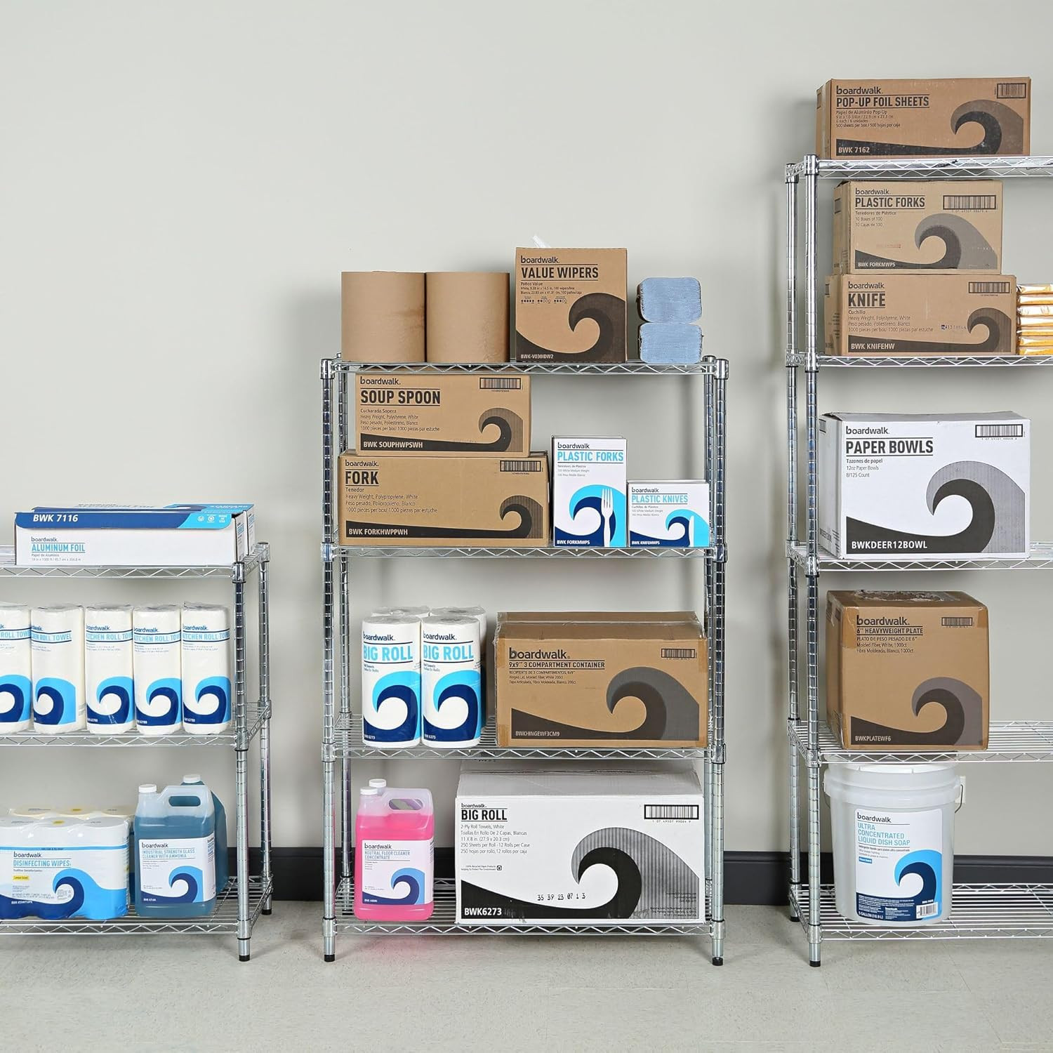 ALE Residential Wire Shelving, Four-Shelf, 36W X 14D X 54H, Silver