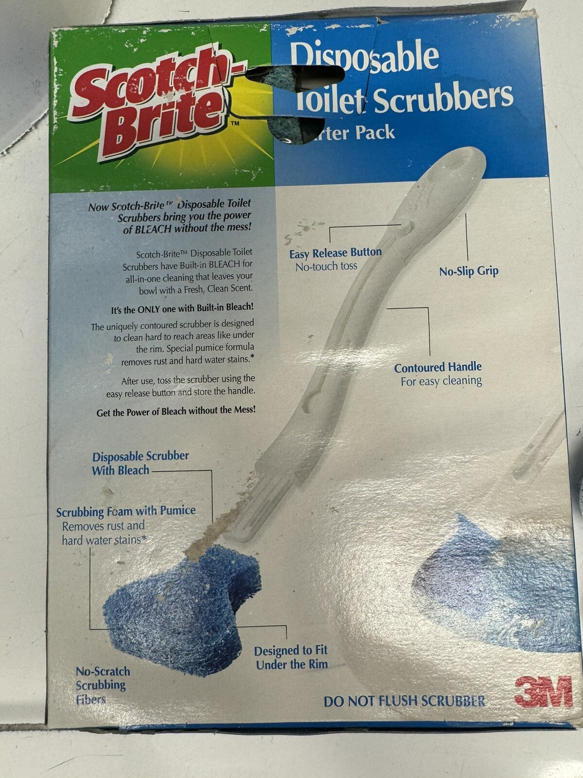 Scotch Brite Disposable Toilet Scrubbers 2 Handles + 24 Refills Cleaning Pad HTF