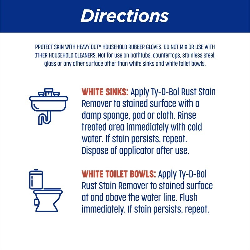 Rust Stain Remover Liquid Sinks & Toilets No Scrub Fast Acting Fume Free 16fl oz