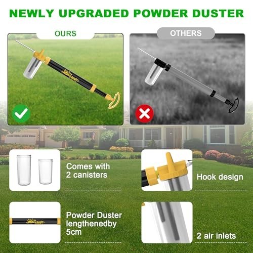 Diatomaceous Earth Duster Powder Sprayer 4FT Telescopic Wand Adjustable Flow