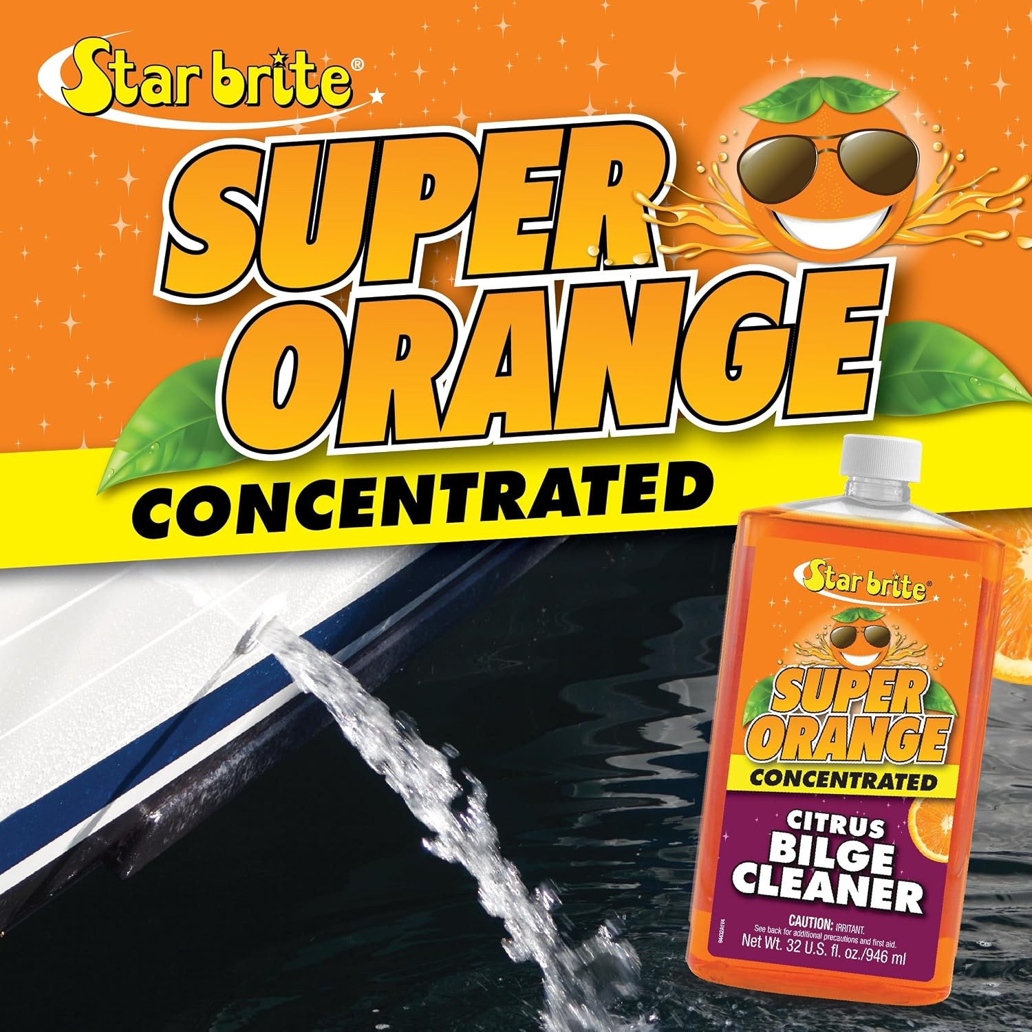 BRITE Super Orange Citrus Bilge Cleaner – Simple & Easy to Use – Pour In, Run Bo