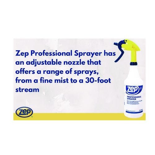 Zep Commercial Professional Spray with Trigger Sprayer, 32 oz Bottle, Clear