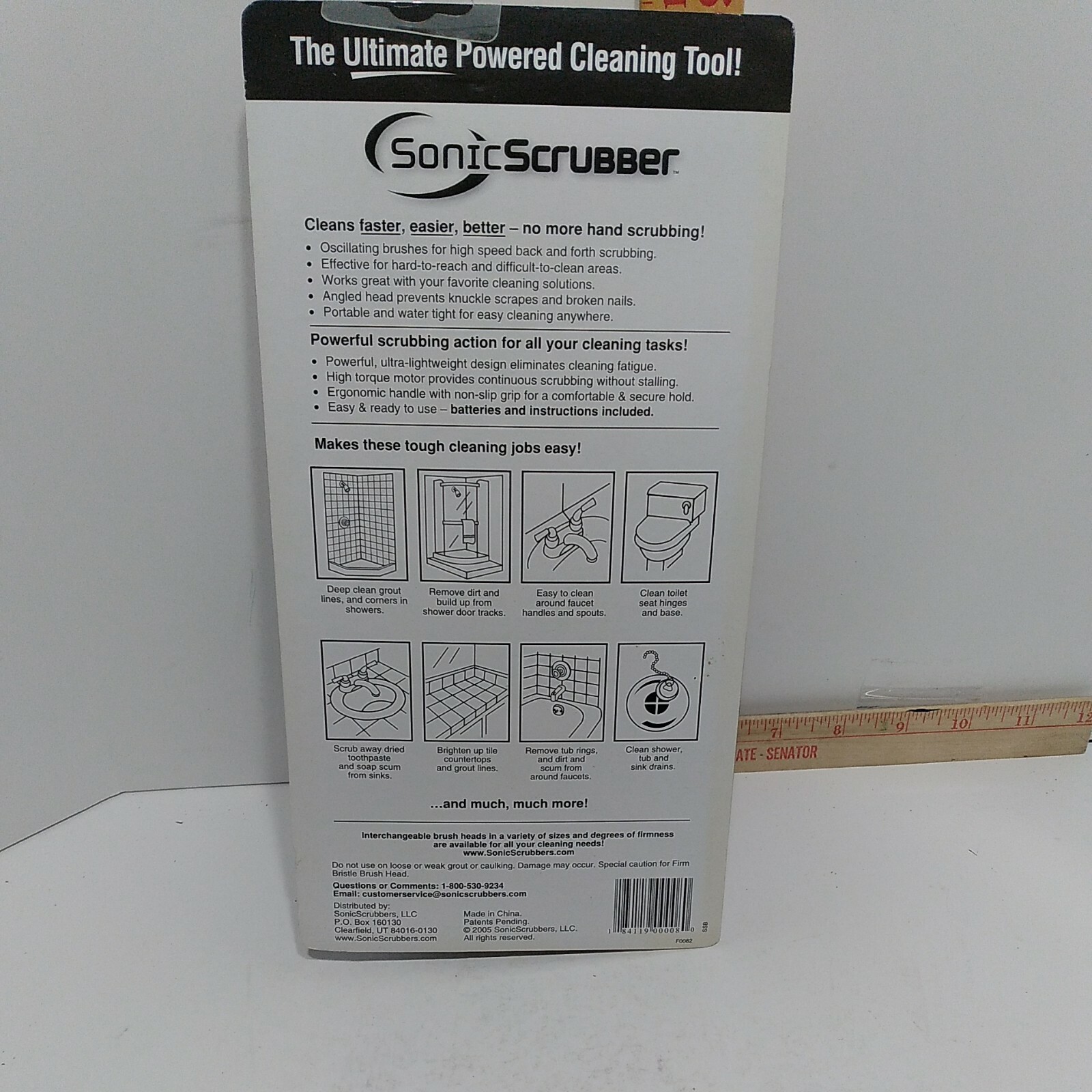 NOS Sonic Scrubber Bathroom Tool Detailed Power Cleaner Tub Shower Sink Tile