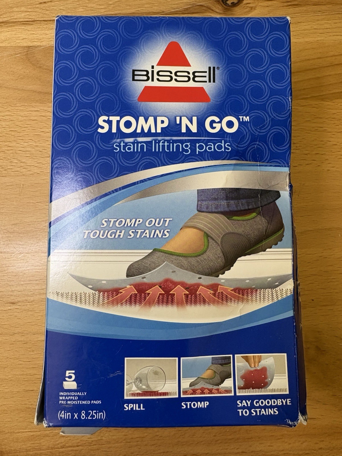 Bissell Stomp ‘N’ Go Stain Lifting Pads Pre-moistened 5 Total Pads NEW Open Box