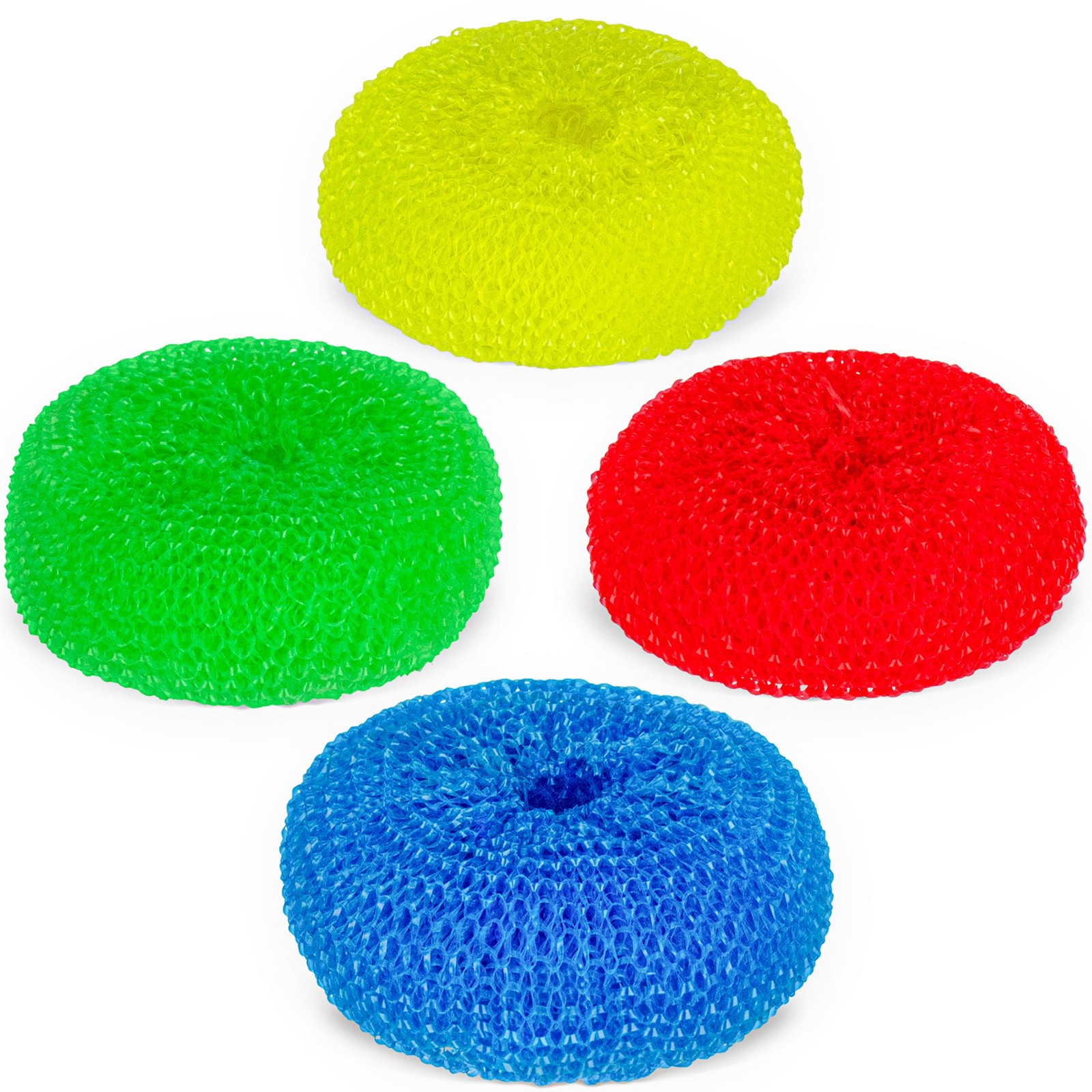 12 Pack Mesh Scourers Non Scratch Plastic Dish Scrubbers for Kitchen Garage