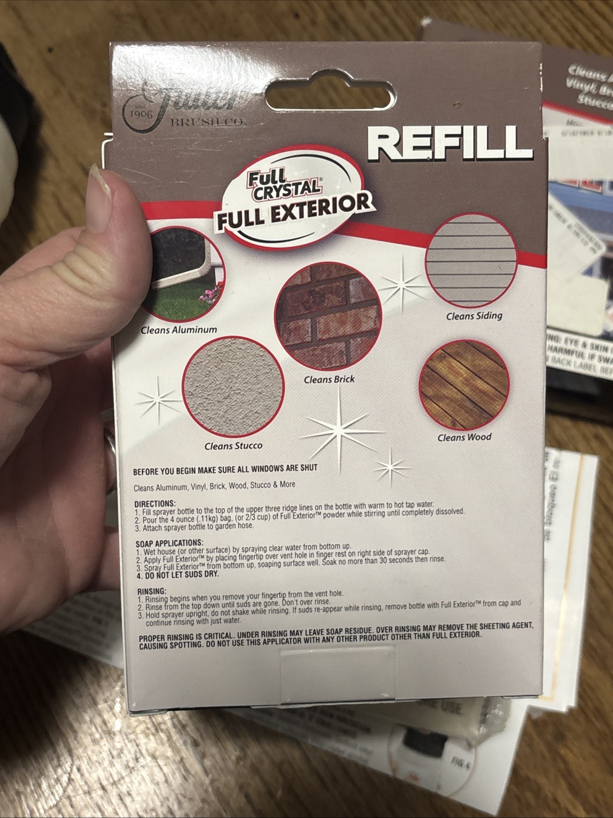 Fuller Brush Full Crystal Exterior Kit Alum Vinyl Brick Wood Stucco 2 Refills