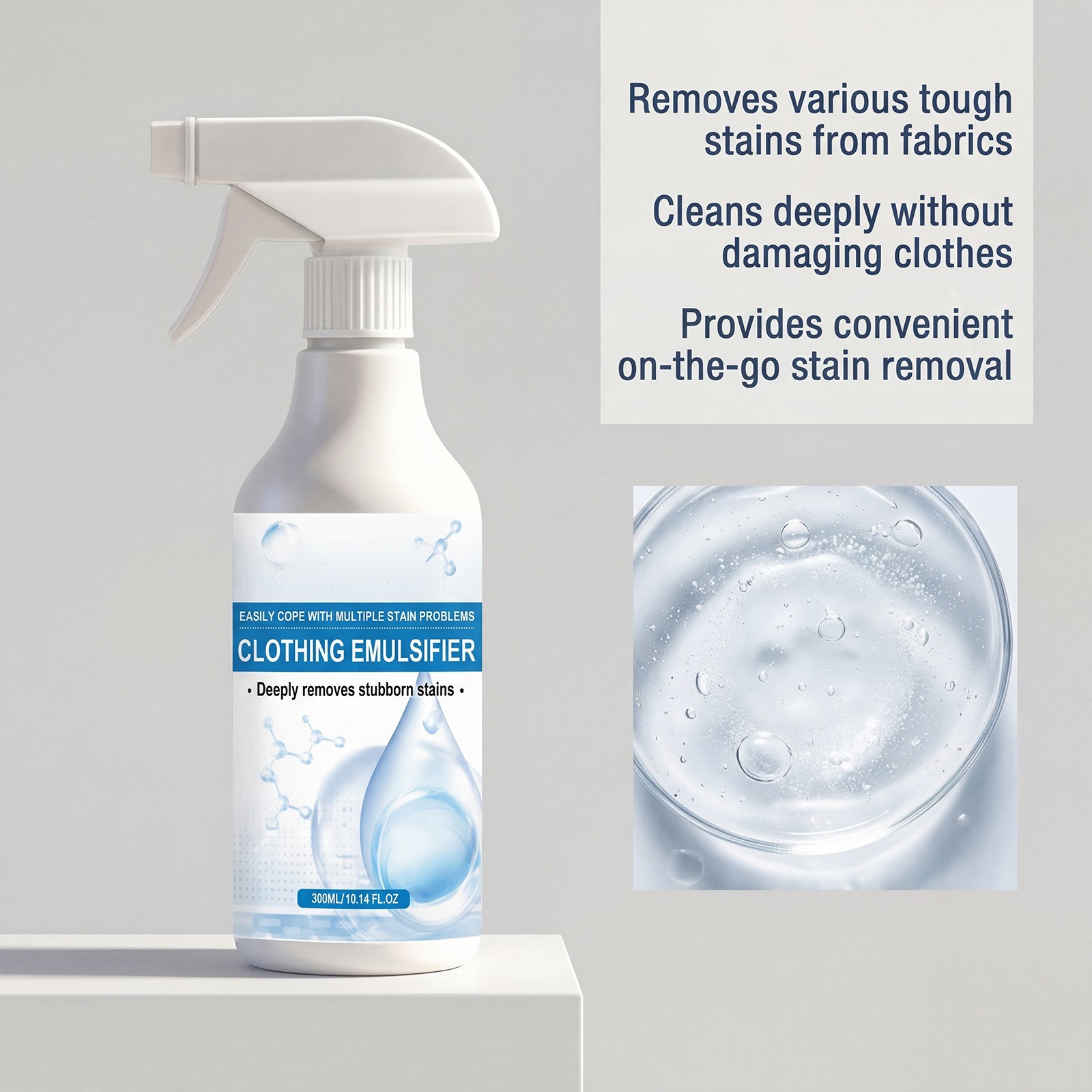 Clothing Emulsifier Stain Remover,300ml Non Ionic Emulsifier Clothing Cleaner,Po