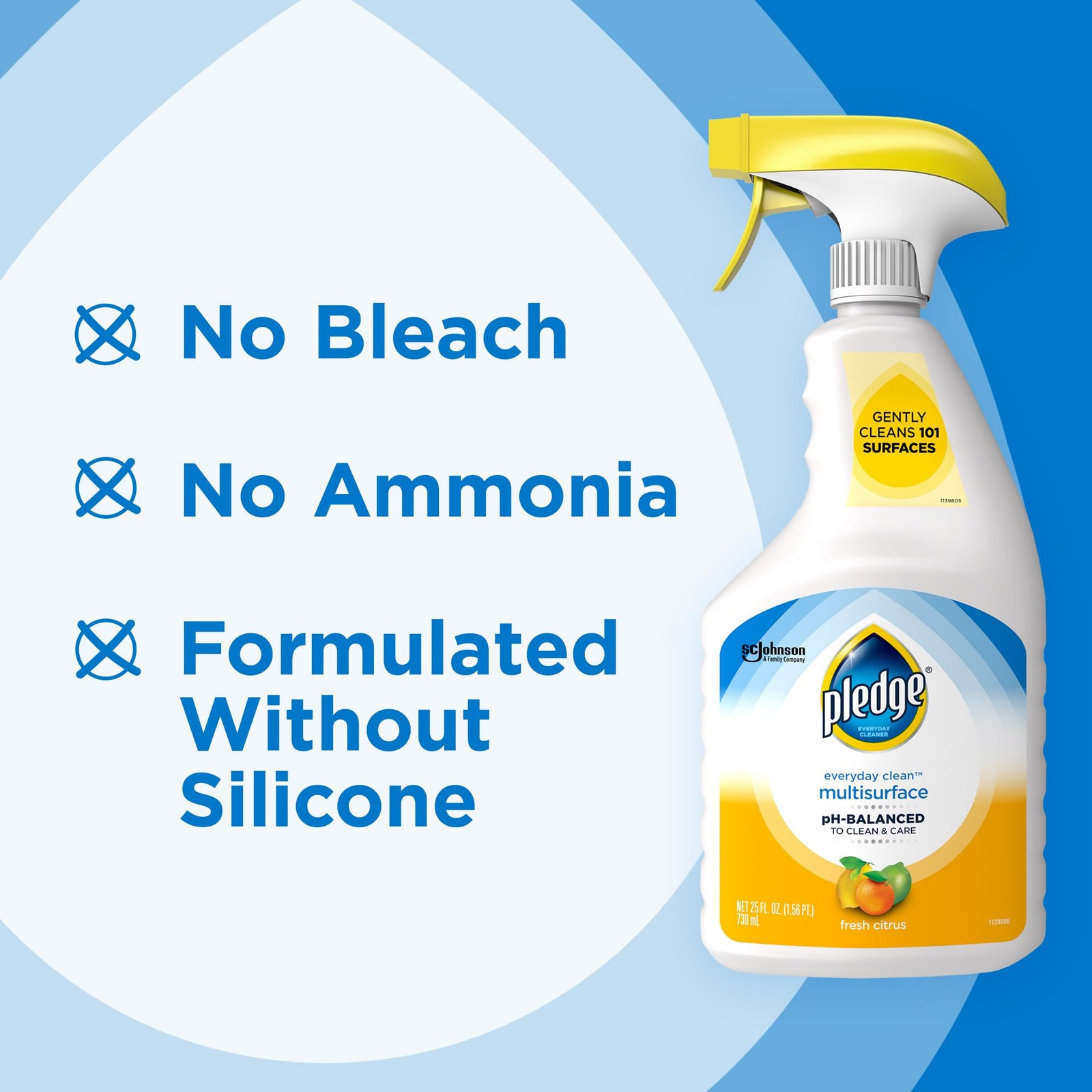 Pledge pHBalanced Multisurface Cleaner Spray for Everyday Care, Fresh Citrus …
