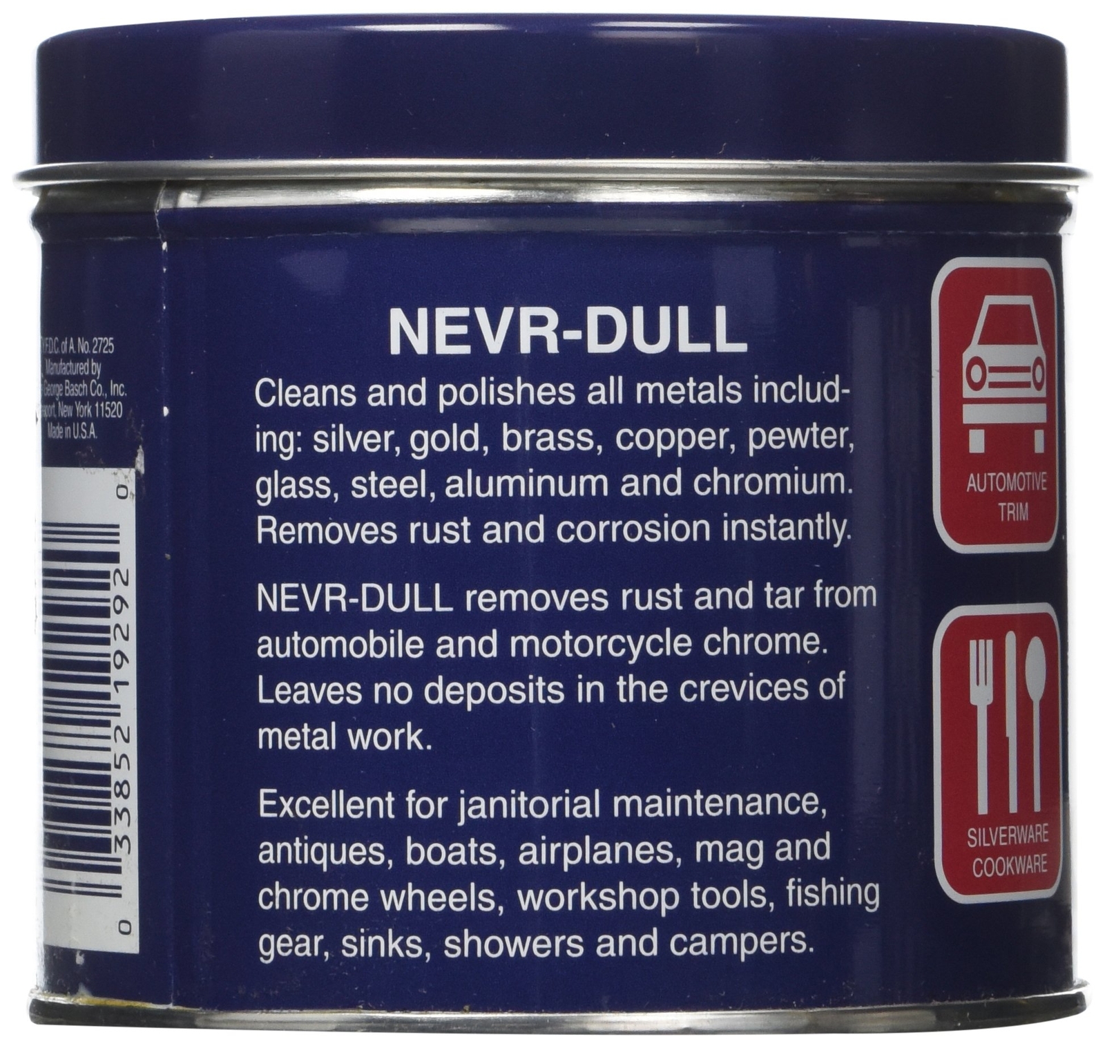 Nevr Dull 5 oz Wadding Polish Safe Non Toxic Metal Cleaner Removes Rust and Tar