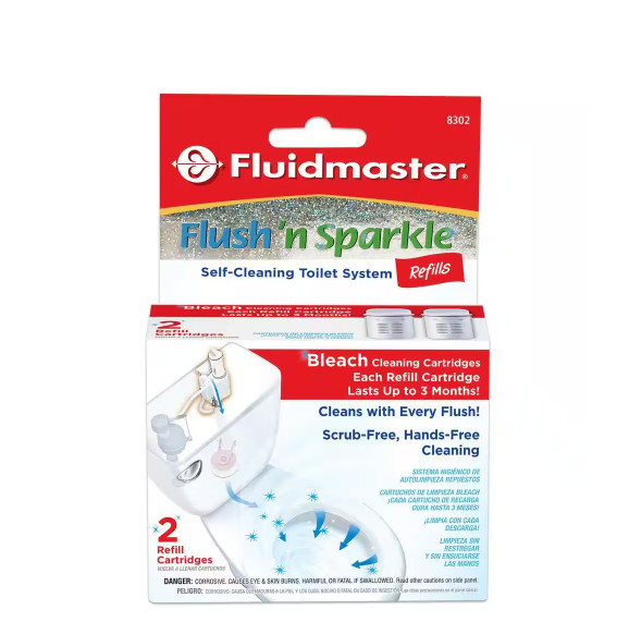 Fluidmaster 8302P8 Flush ‘n Sparkle Automatic Toilet Bowl Cleaning System 2-Pack