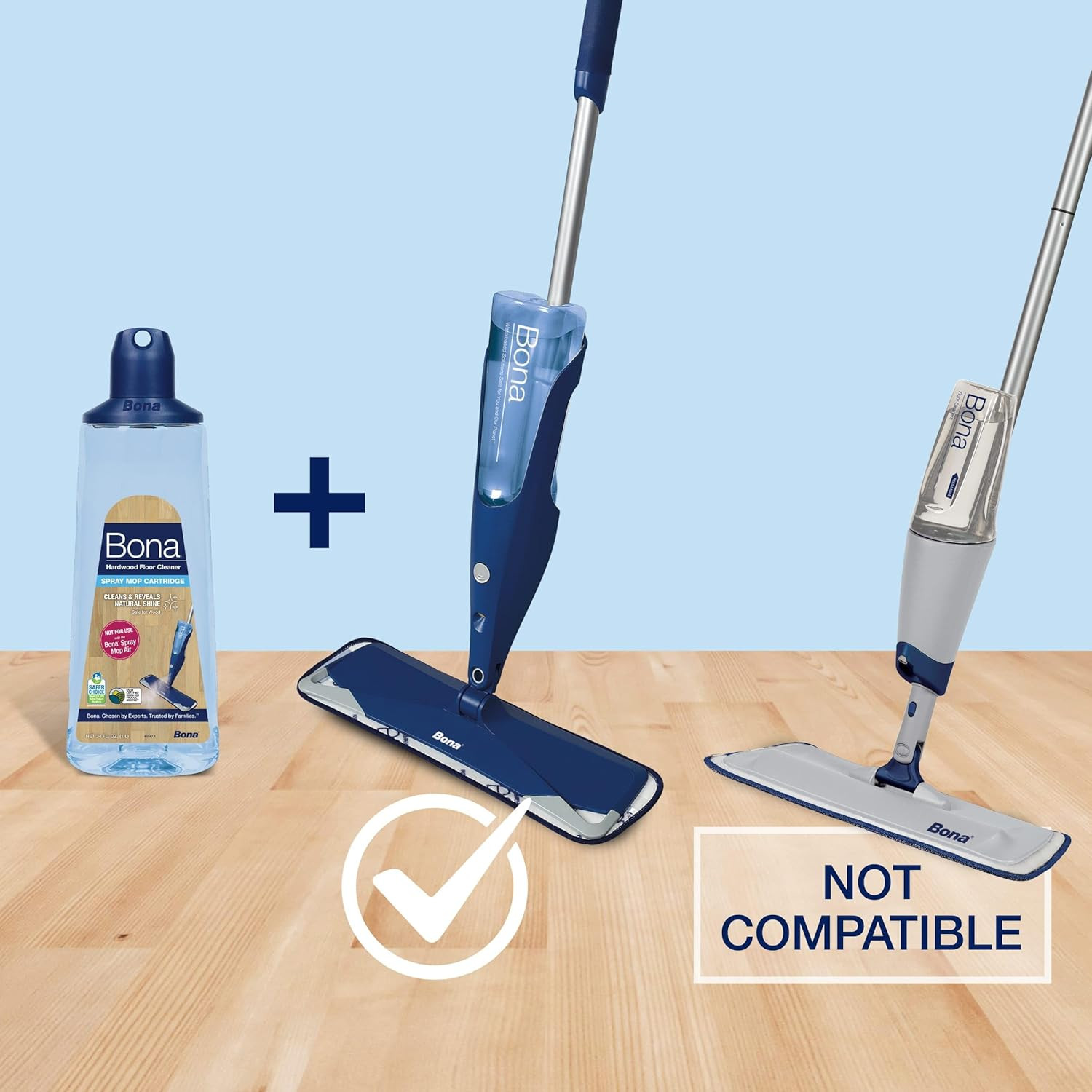 Hardwood Floor Cleaner Spray Mop Cartridge – 34 Fl Oz – Unscented – Refillable –
