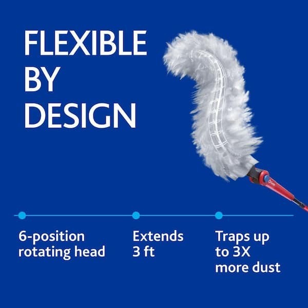 NEW O-CEDAR Flex and Catch Heavy Duty Dusting Kit Handle Extends 3ft + 5 refills
