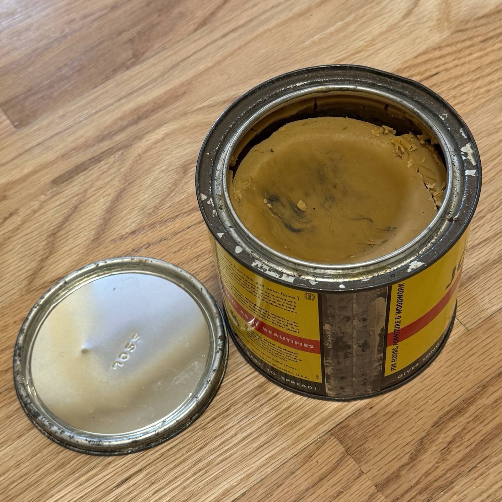 SC Johnson’s Paste Wax 2 lb Tin – Vintage Original Early Formula – 75+% Full!