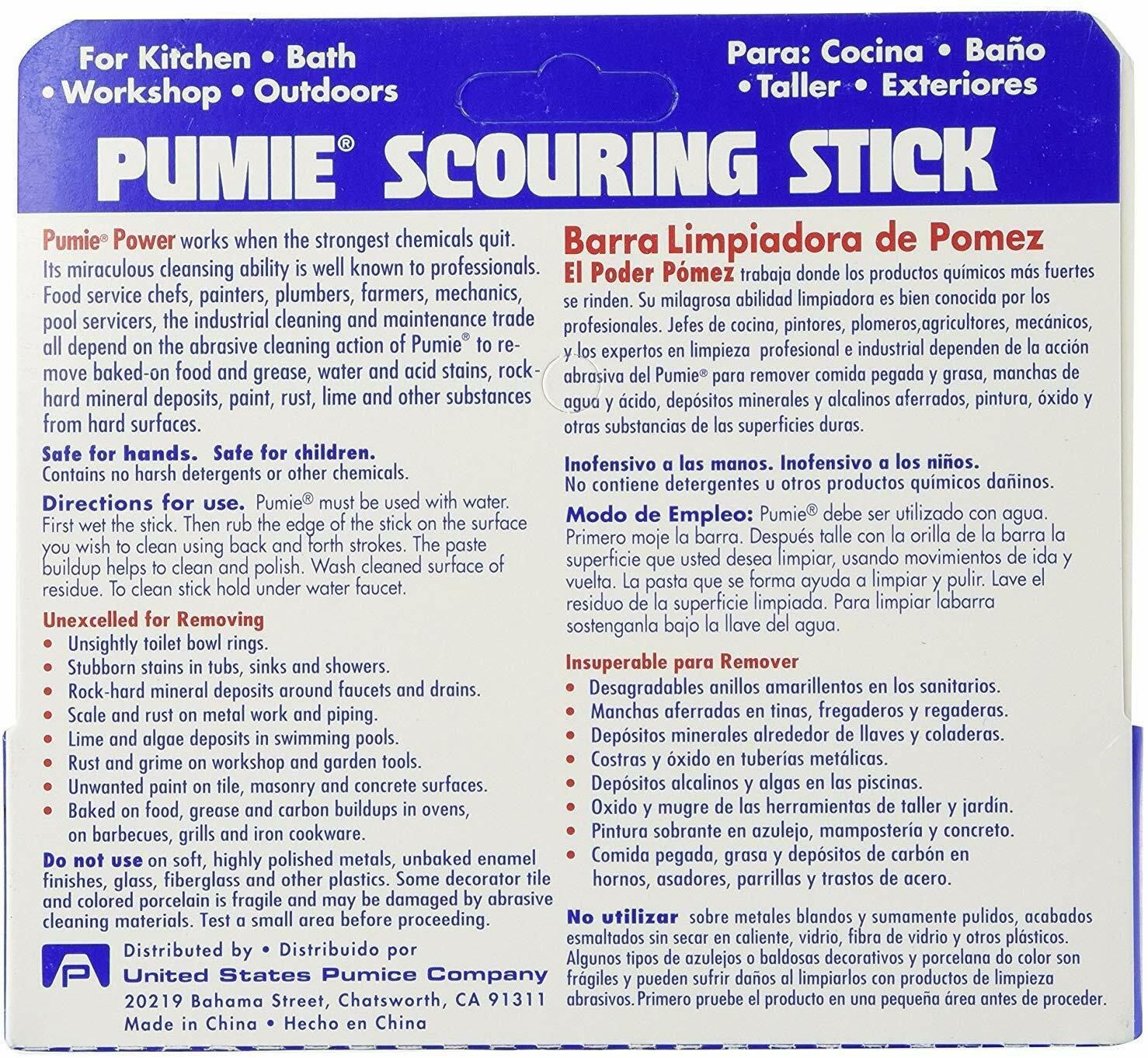 2 pack PUMIE PUMICE heavy duty SCOURING STICK BAR for cleaning toilets