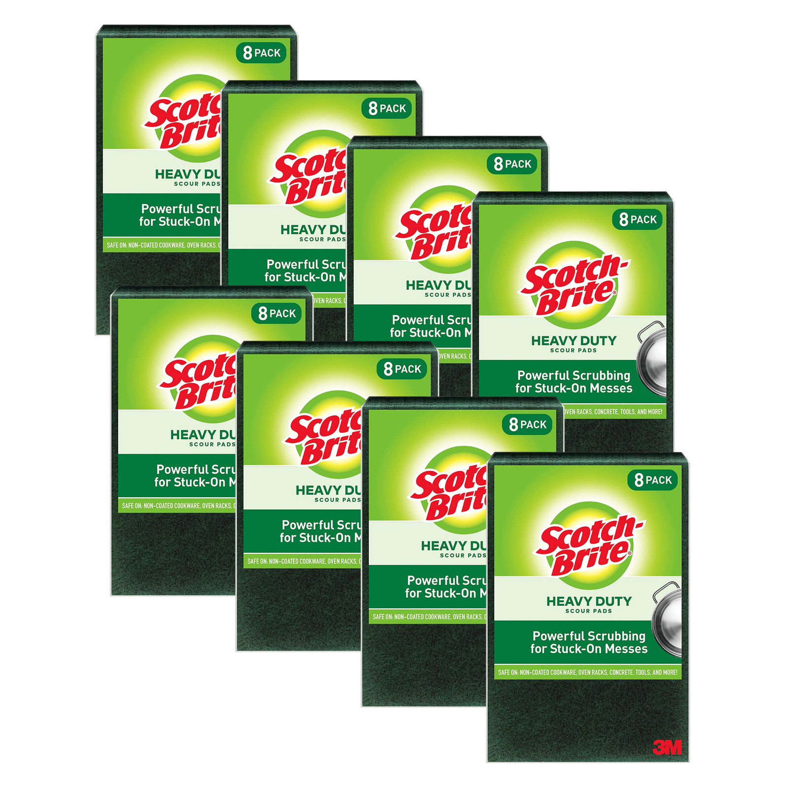 Scotch-Brite Heavy Duty Scour Pads: 9 in. x 6 in. (Green) [64-pack]