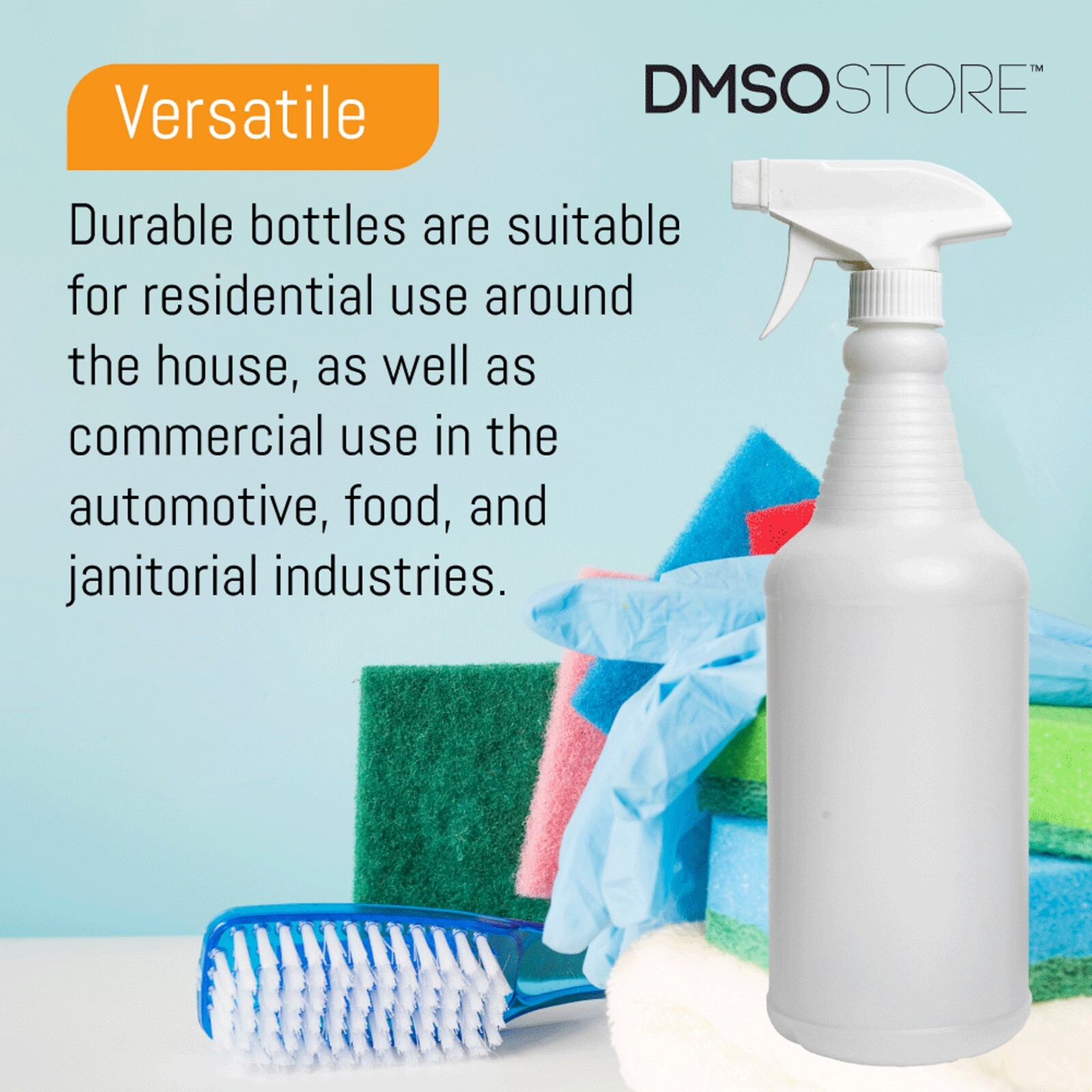 32oz. Plastic Trigger Spray Bottles Chemical Resistant Heavy Duty Commercial 5pk