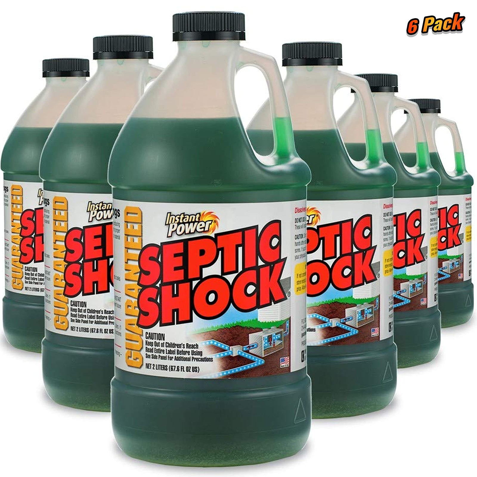 Instant Power Septic Shock – Tank Treatment, Drain 6 Pack, No color