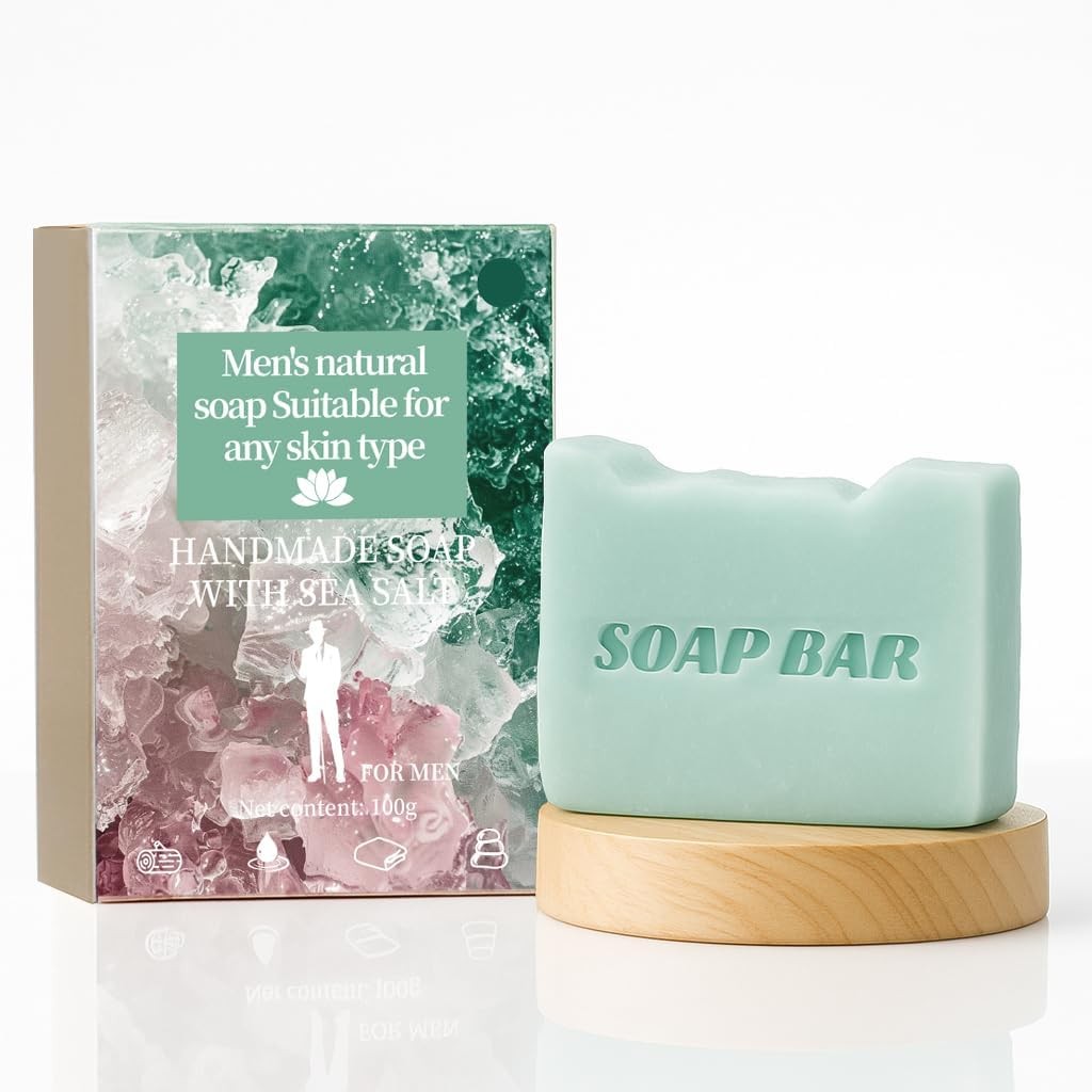 Natural Soap for Men, Soap Bar with ential Oils, Cold Pred Bar Soap