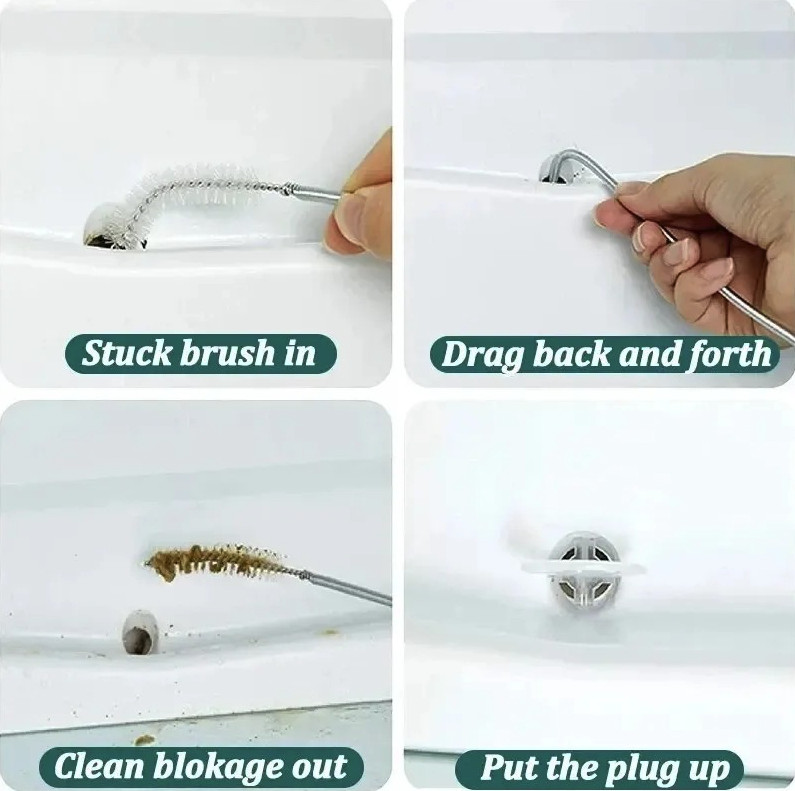 6pcs Refrigerator Drain Hole Cleaner Brush Set Fridge Clog Remover – NEW