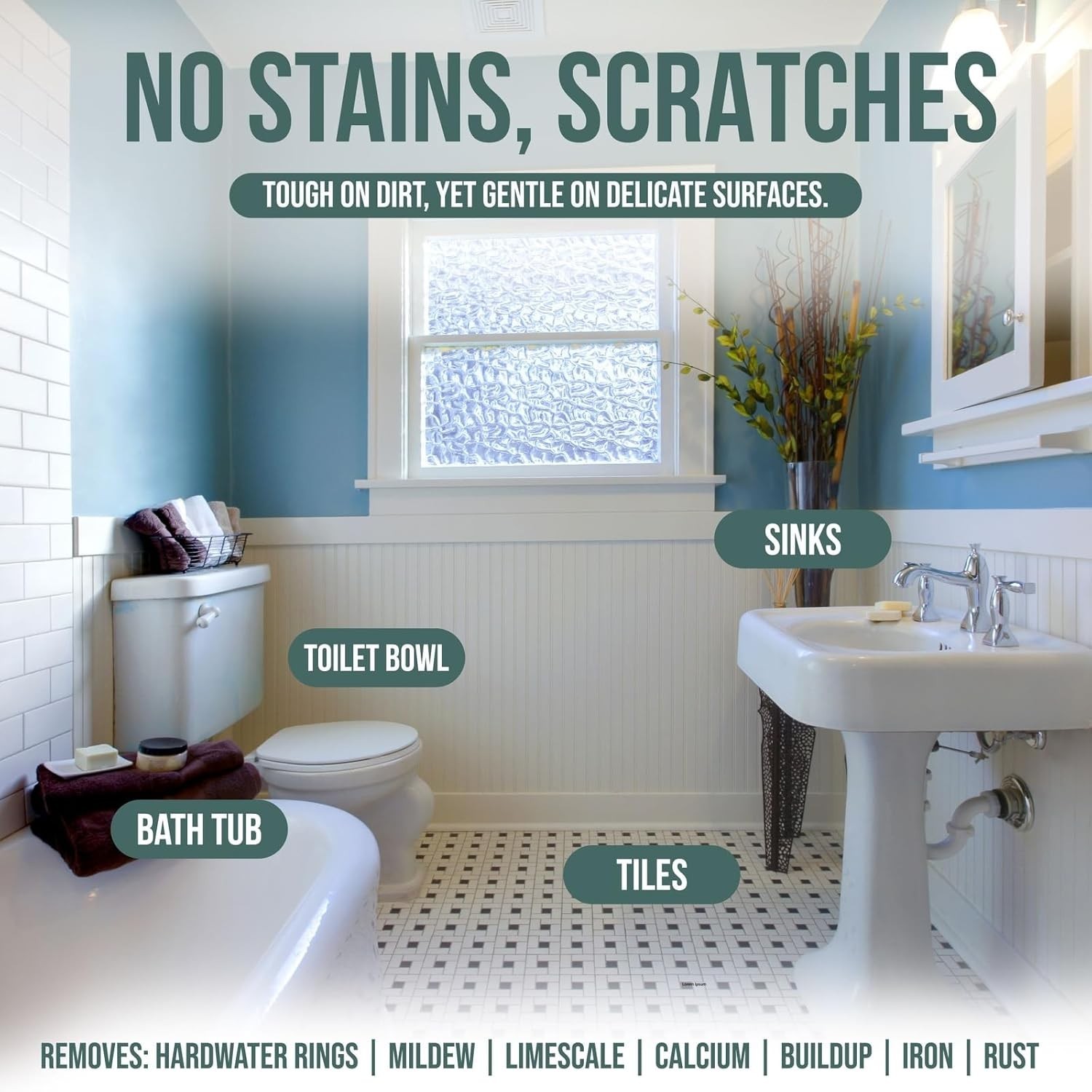 Gentle Hard Water Stain Remover – 4 Pumice Stones for Toilets, Grills, and Tiles