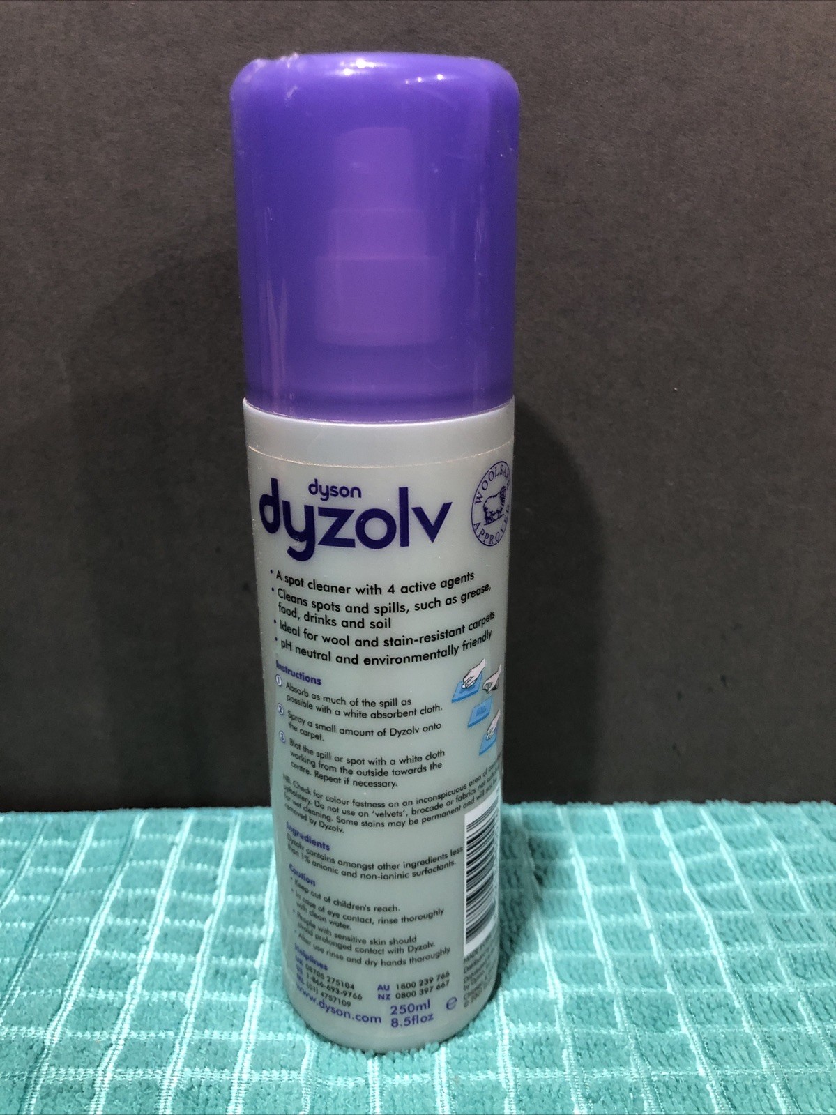 Dyson Dyzolv Spot Cleaner for Carpets & Rugs 4 Active Agents 8.5 oz New