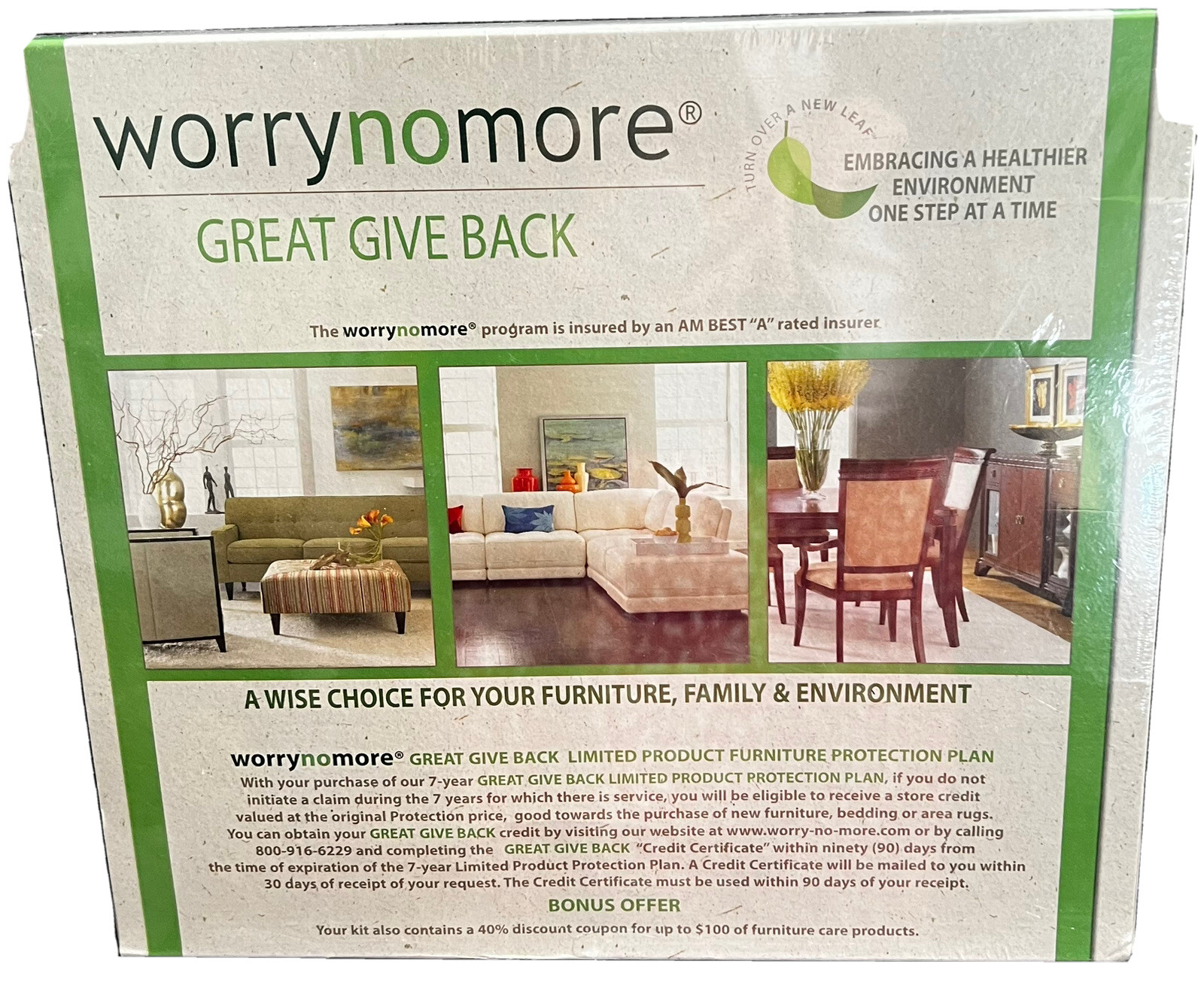 Worry No More Care Kit, Eco Friendly, Leather Fabric Microfiber Wood Furniture