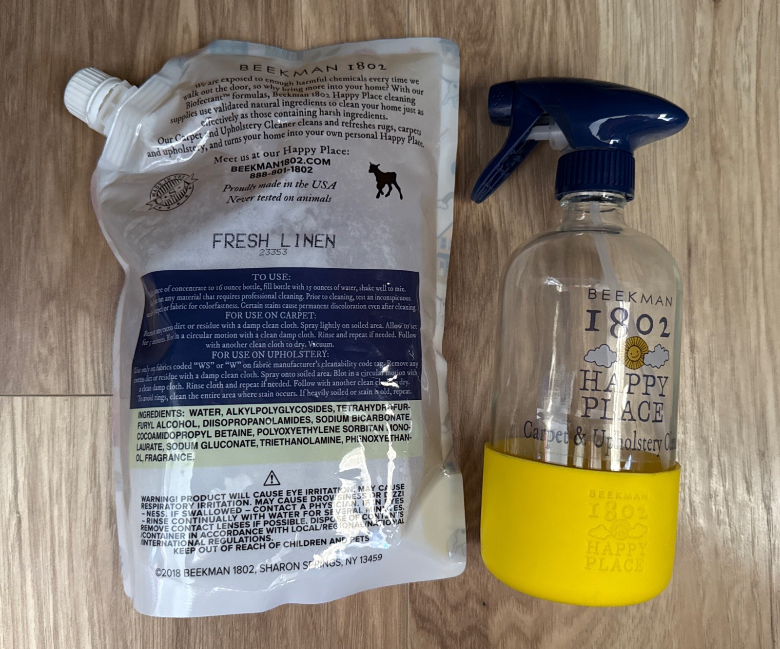 Beekman 1802 Happy Place 32oz Concentrate Carpet Upholstery Cleaner Fresh Linen