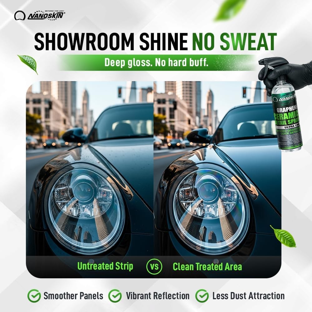 Graphene Ceramic Detail Spray 16 oz – Hydrophobic Waterless Quick Size: 16 oz