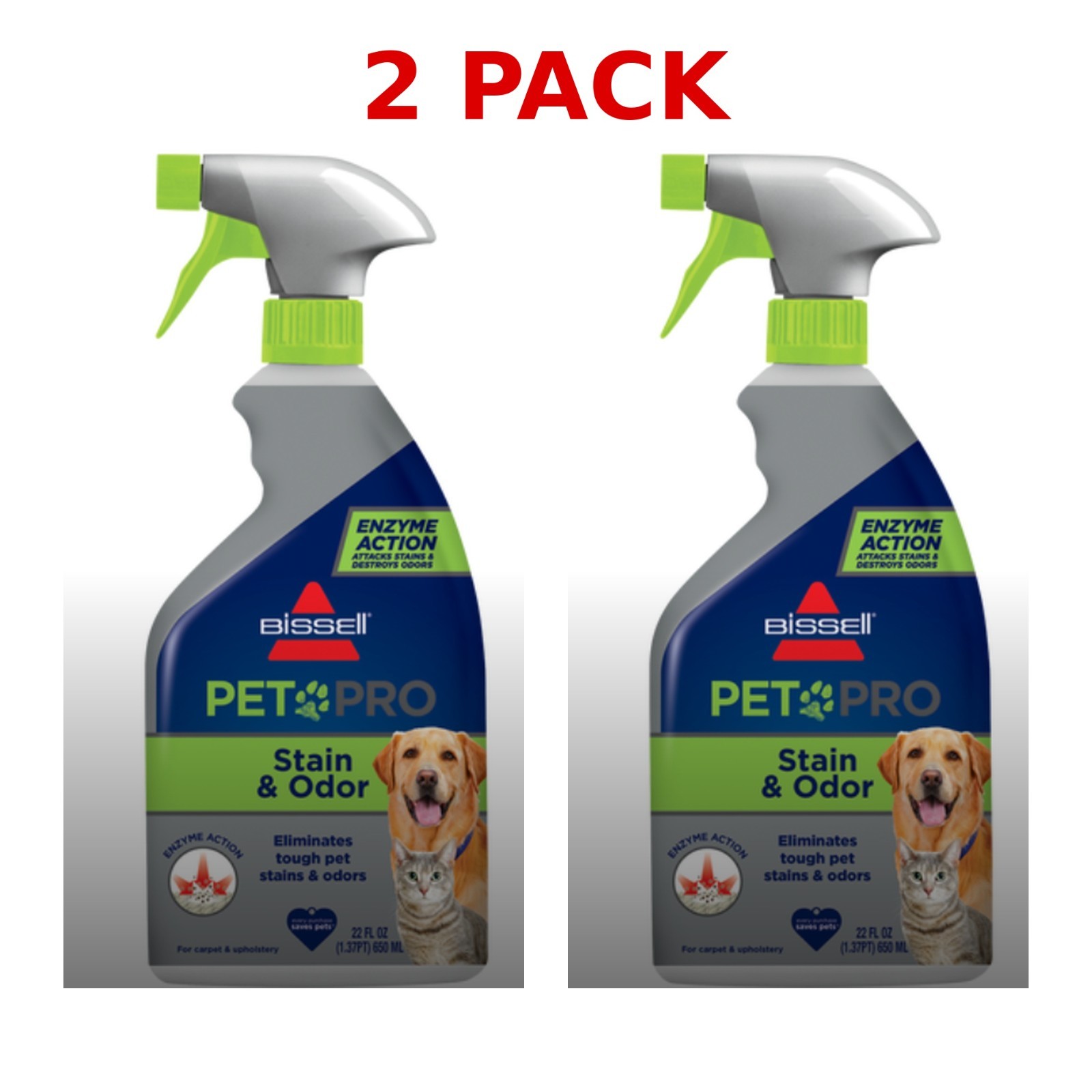 BISSELL 77X7 Stain & Odor Remover 22oz – Two-Pack (2 Bottles) OEM