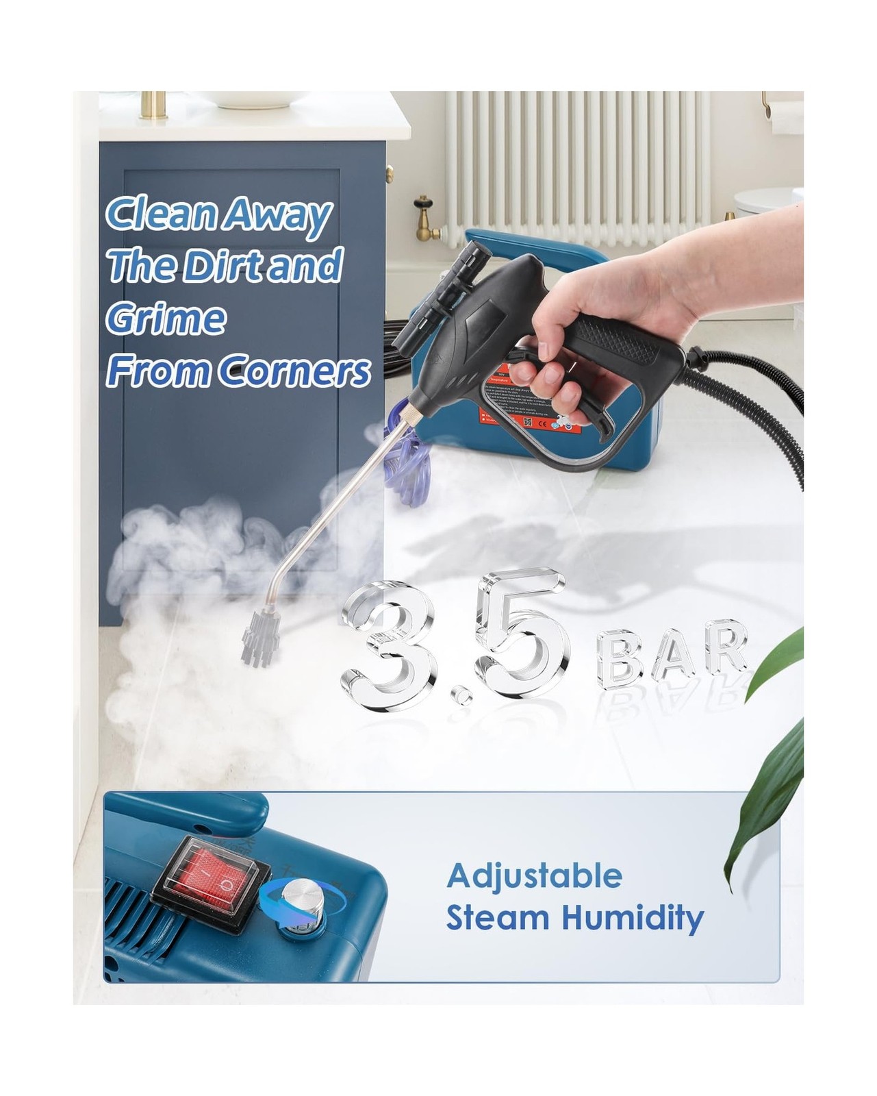 High Pressure Steam Cleaner – 1700W Handheld Steamer for Cleaning G… Fast Ship