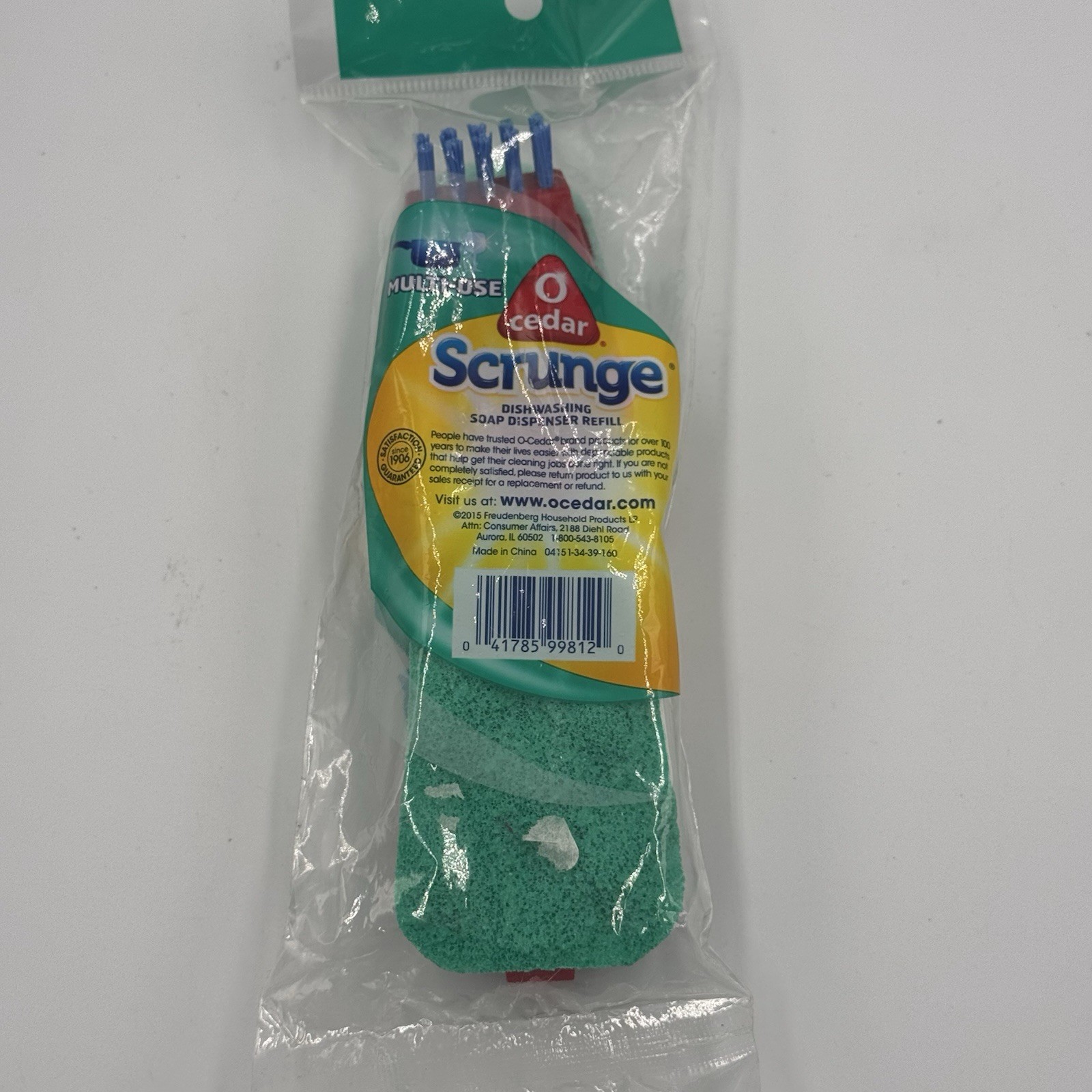 2 Pack O-Cedar Scrunge Multi Use Dishwasher Soap Dispenser Wand Refill 2015 NOS