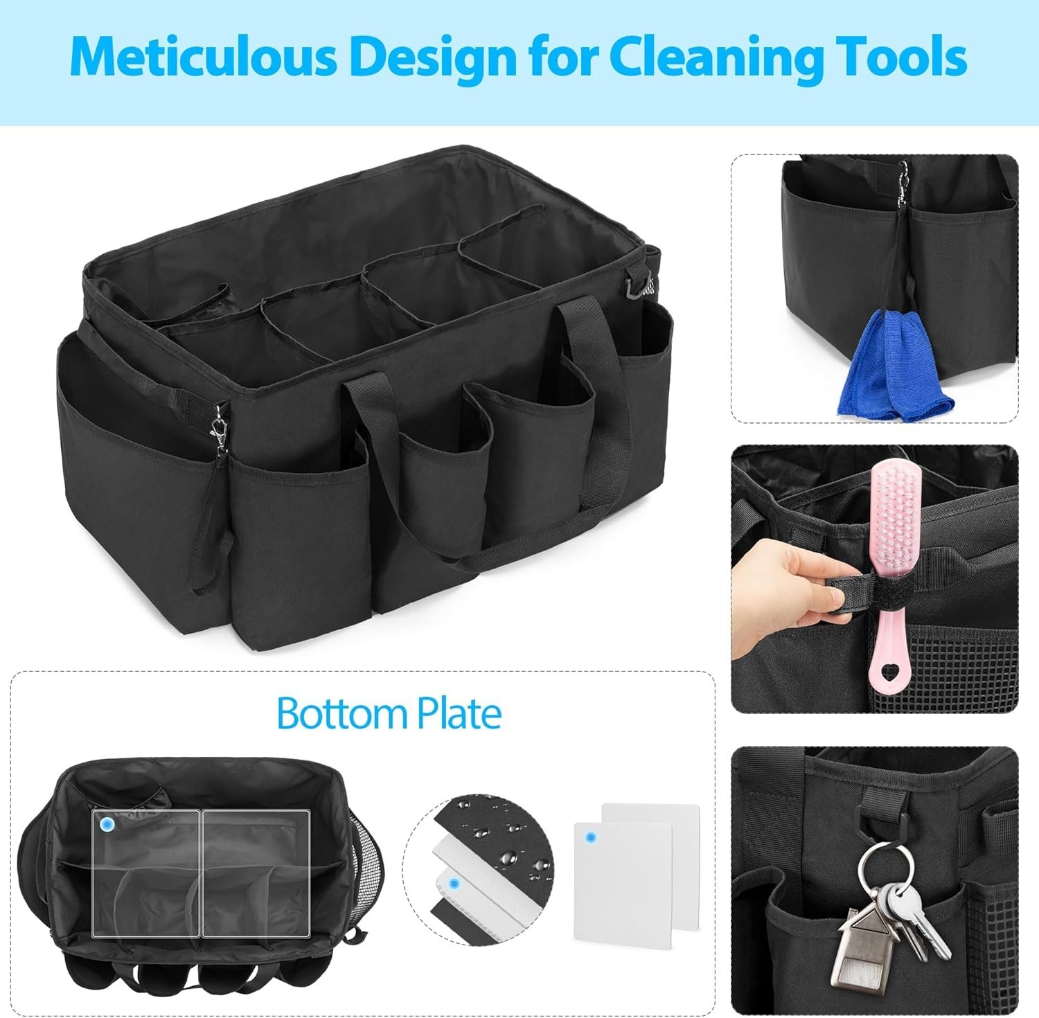Extra-Large Cleaning Caddy with Multi Pockets for Home and Car Organization
