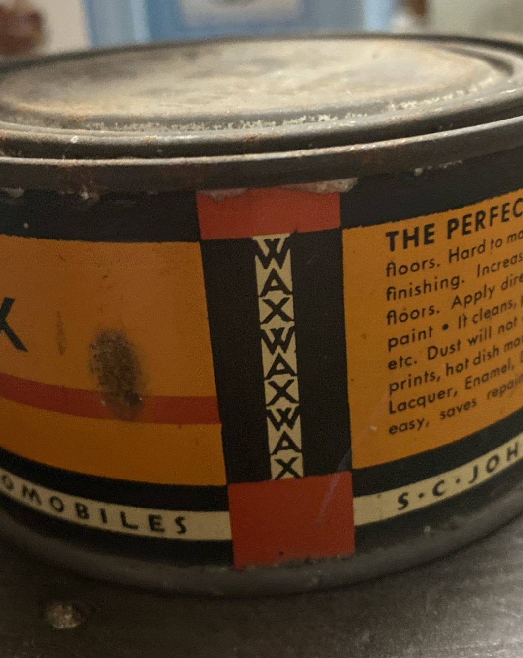 Vtg SC Johnson’s Wood Paste Wax 1/2 LB Can Original Formula