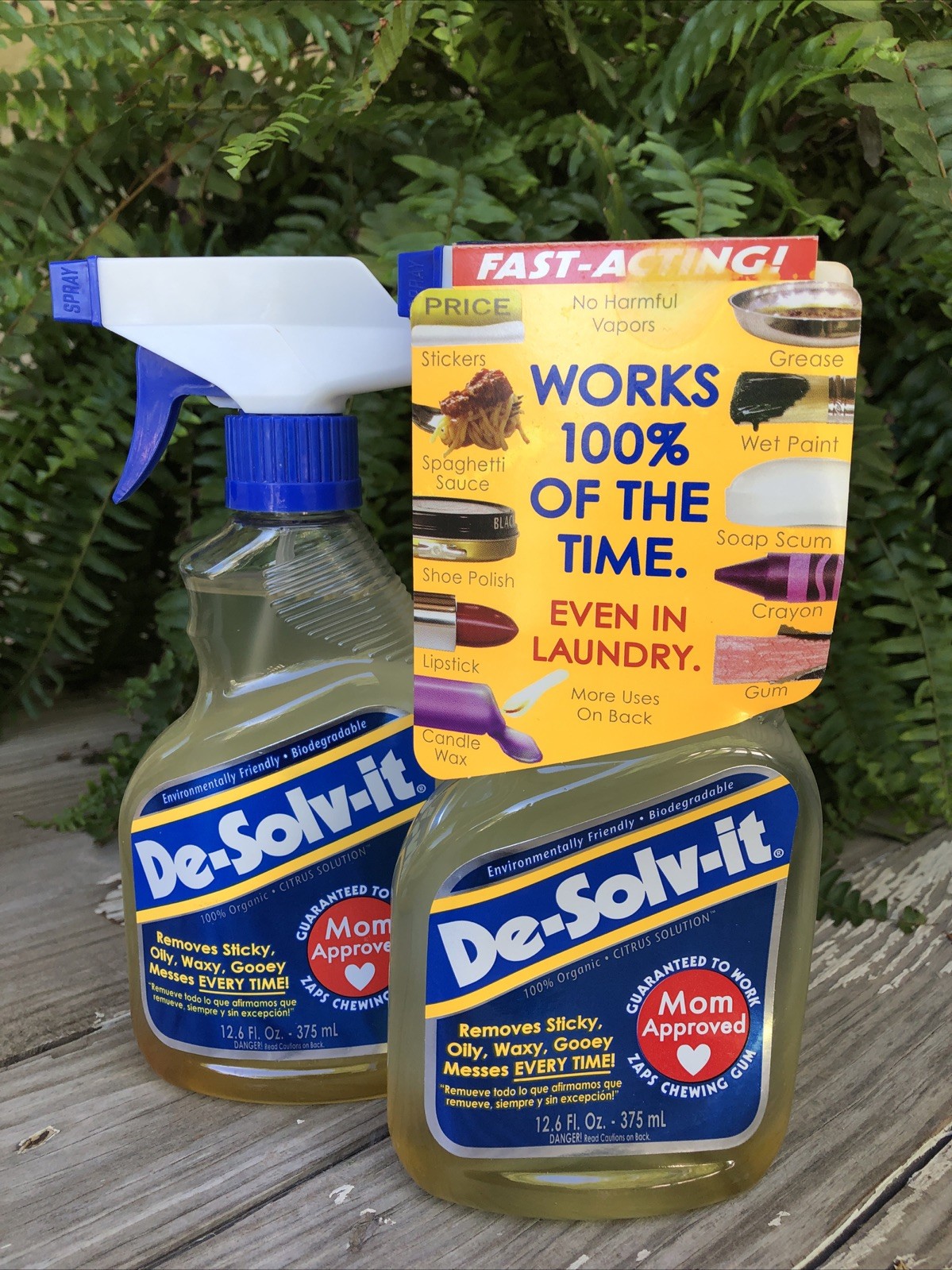 2x De-Solv-It Citrus Solution Spray Bottles 12.6 Removes Oily Waxy Messes 2007