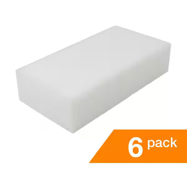 6 Pack Cleaning Eraser Sponges Multi Surface Wall Floor Kitchen Cleaner