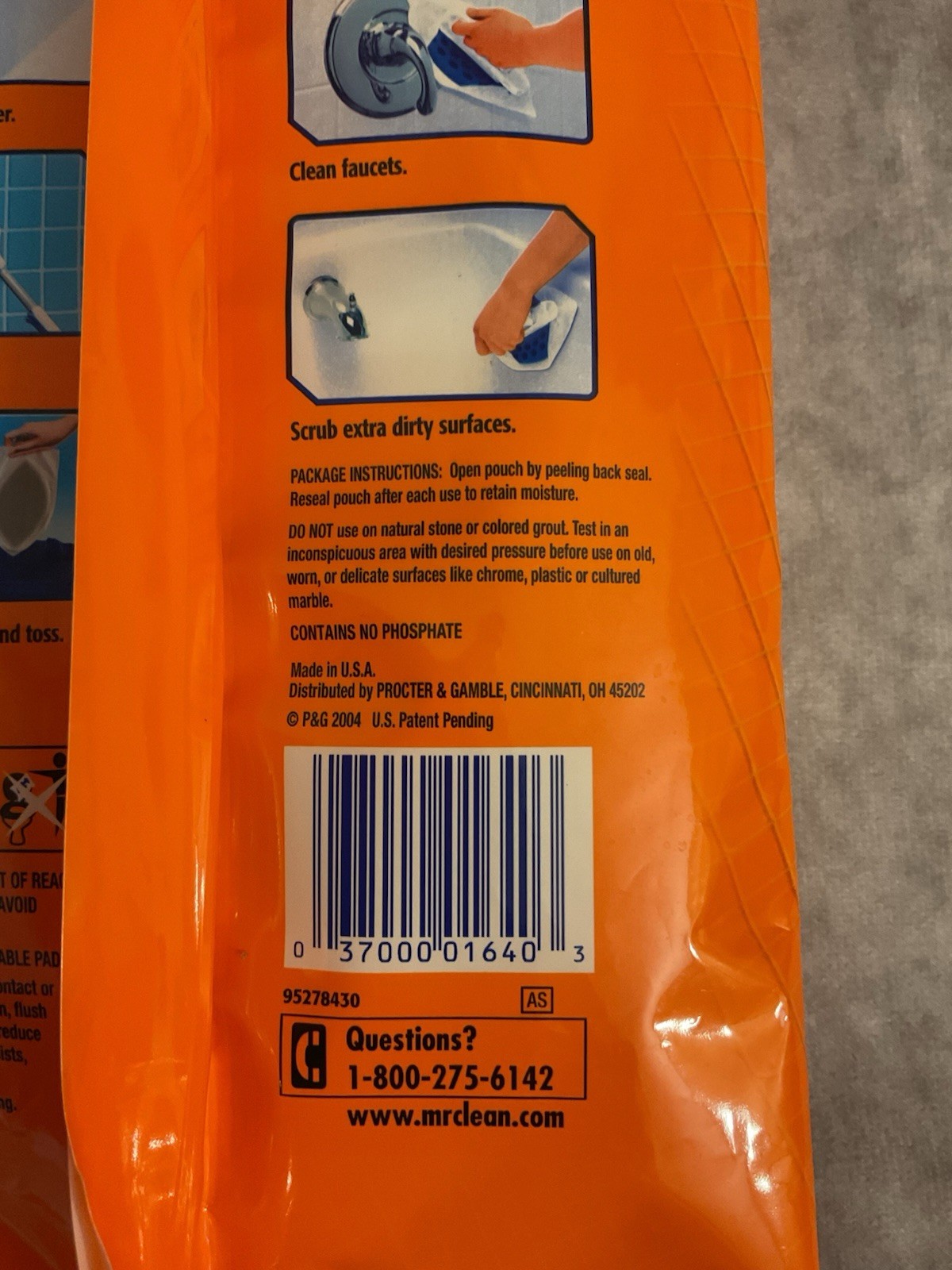 MR. CLEAN MAGIC REACH SCRUBBING TUB & SHOWER REFILL PADS OPEN PACK OF 6 PADS