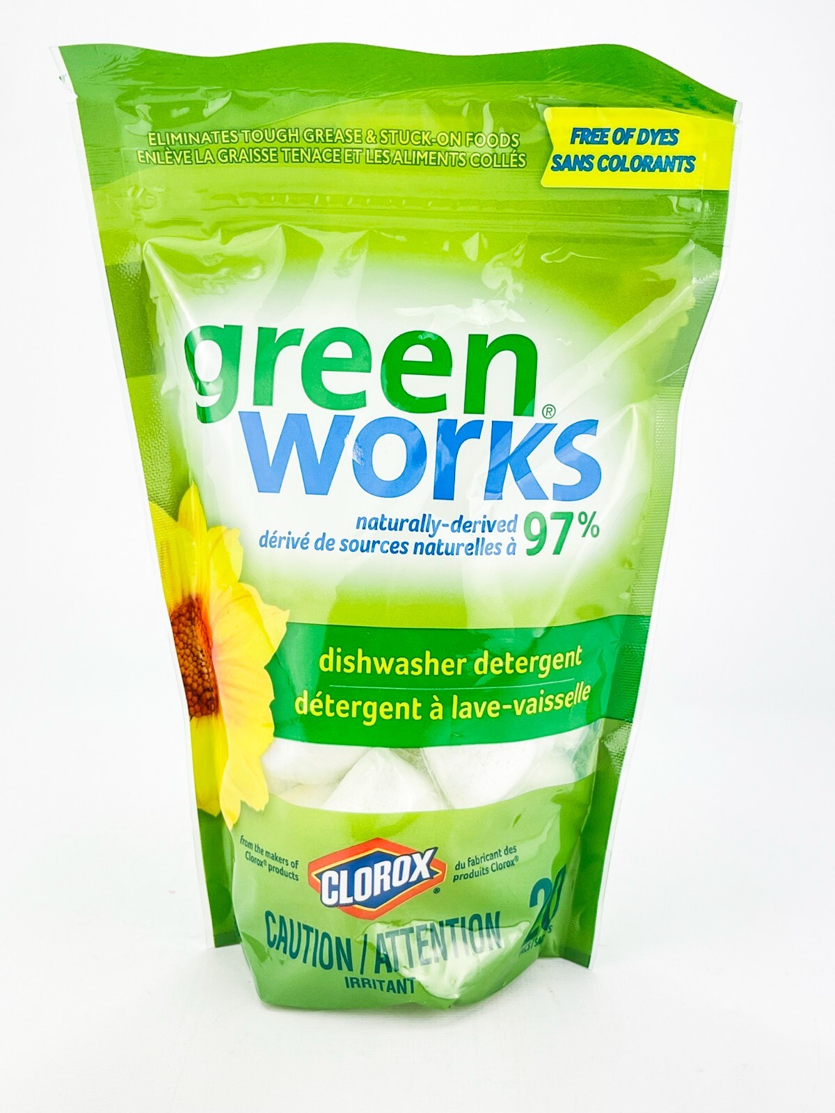Clorox Green Works Dishwasher Detergent Packs 20ct Lot of 3 Dye Free