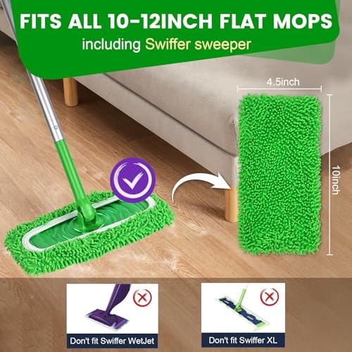 6 Pcs Reusable Microfiber Mop Pads Replacement for Sweeper Mop Washable Refills