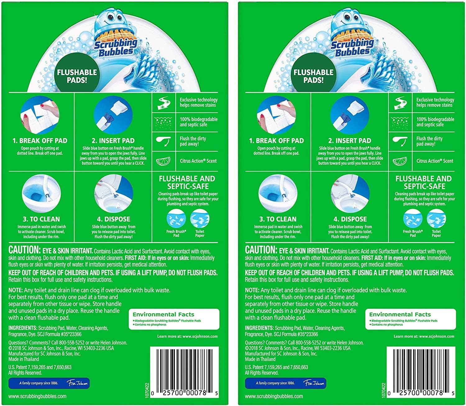 Scrubbing Bubbles Flushable Toilet Bowl Wand Cleaner Refills, Fresh Brush Cleane
