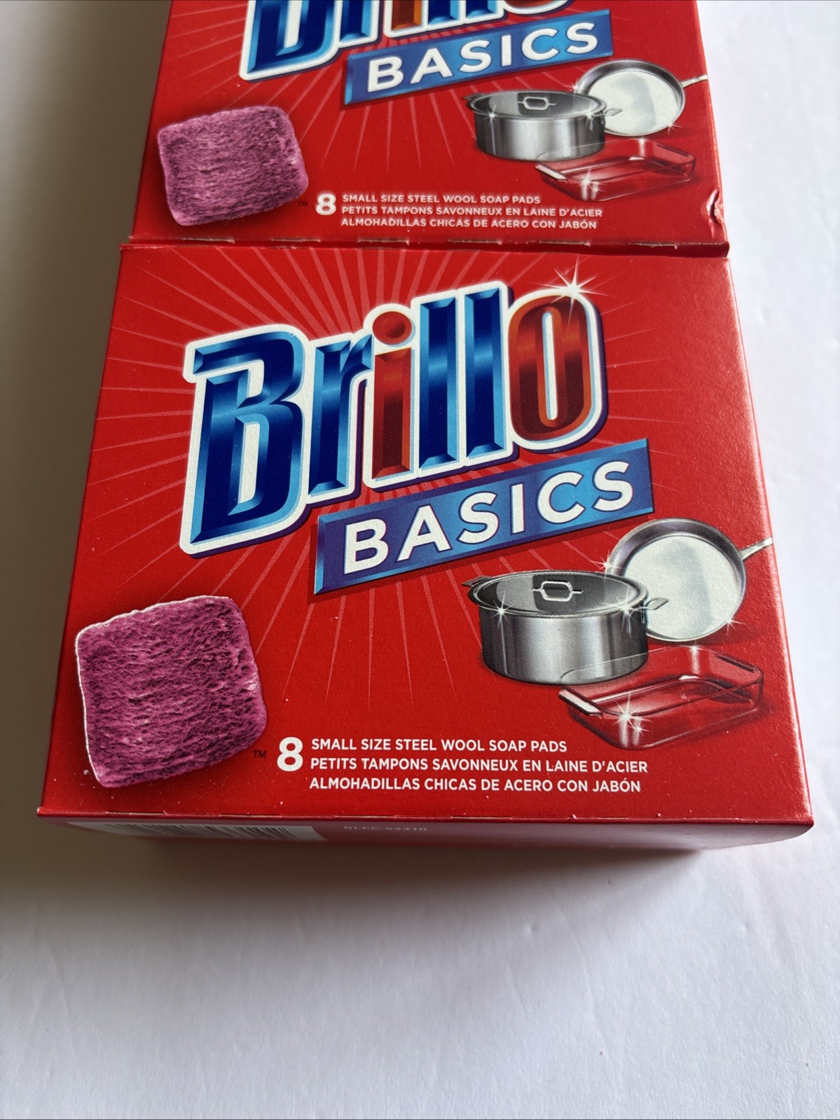 Three Boxes Brillo Basics Steel Wool Soap Pads, Small Size (Total 24 Count )