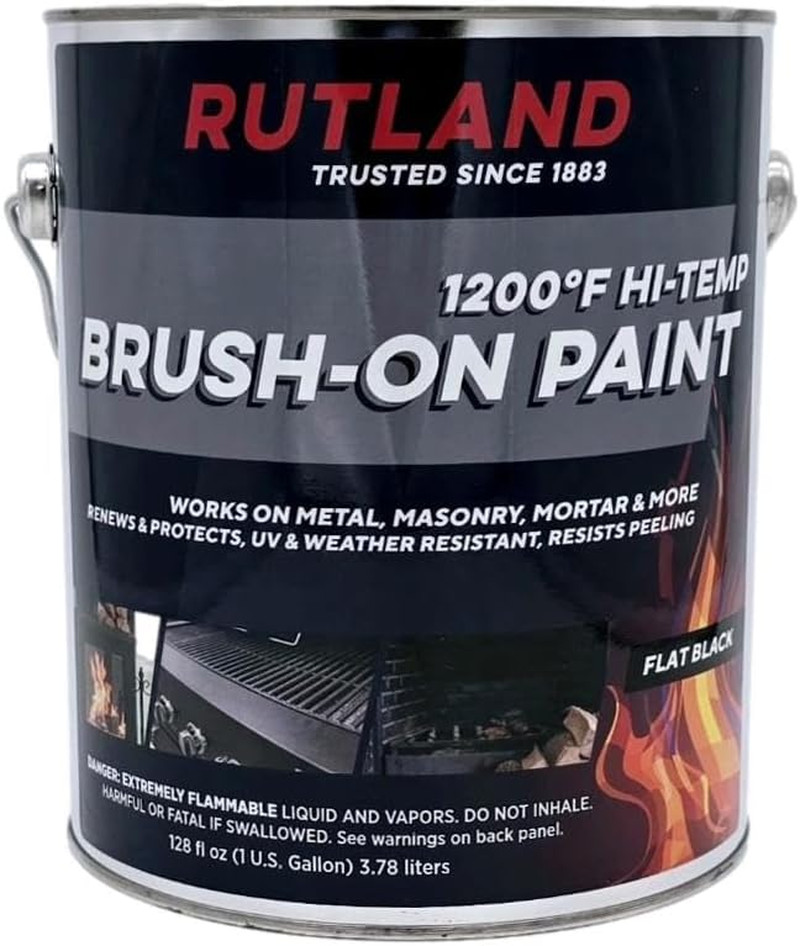 High Temp Flat Black Fireplace Paint for Wood Stoves & Metal – 1 Gallon
