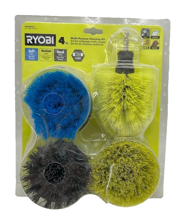 RYOBI Multipurpose Cleaning Kit w/ Hex Shank Compatibility (4-Piece)
