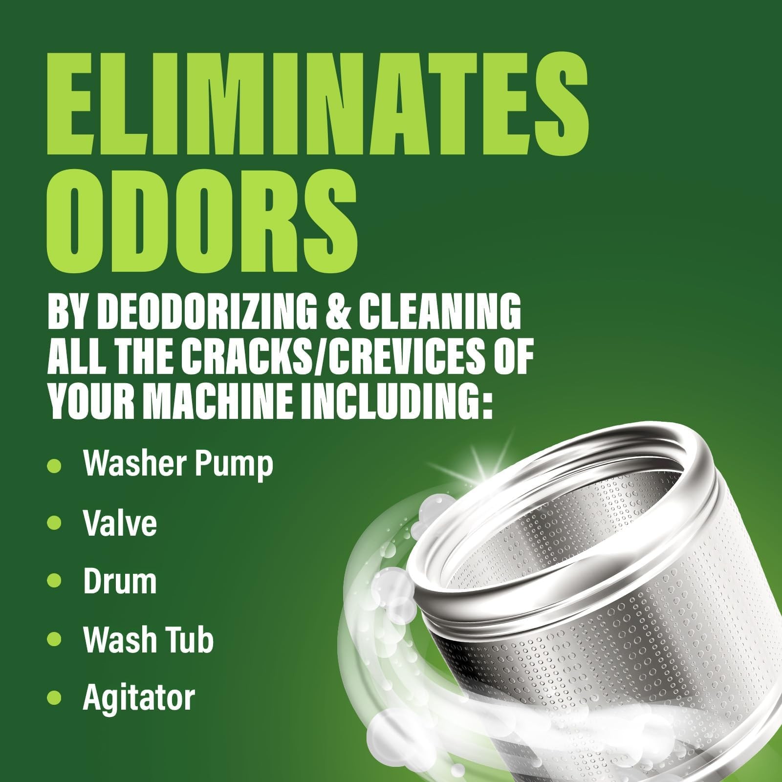 Green Gobbler Premium Washing Machine Cleaner & Deodorizer Tablets with Pipe,…