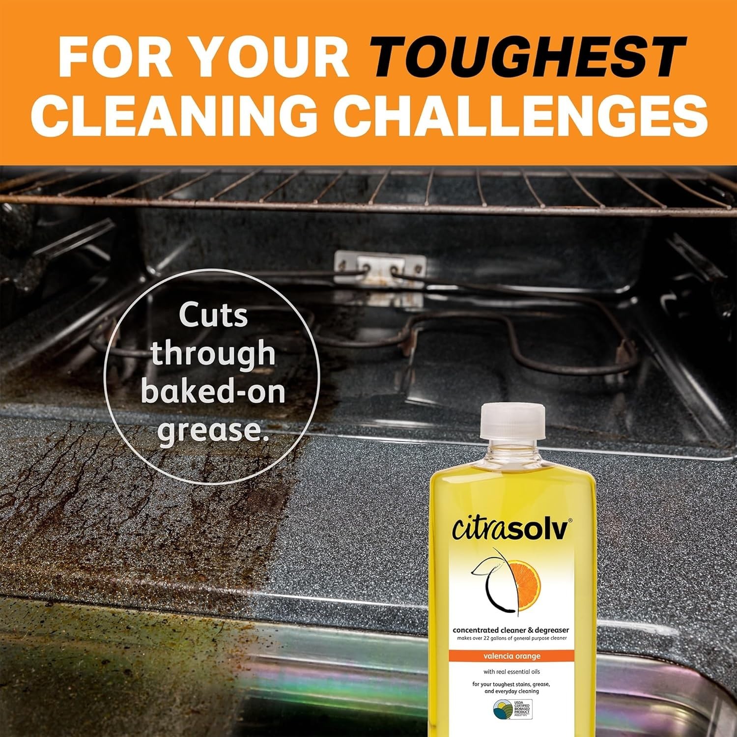 Valencia Orange Deodorizing Cleaner & Degreaser for Home & Outdoor Use 8 Fl Oz