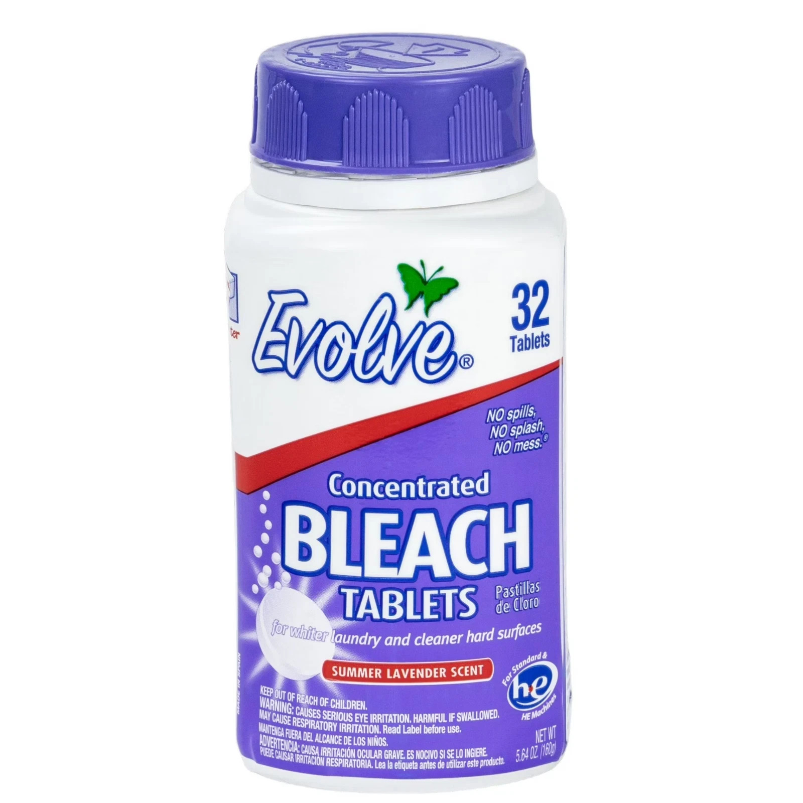 Evolve Bleach Tablets 64 Count Summer Lavender Multi Purpose Cleaning Tablets