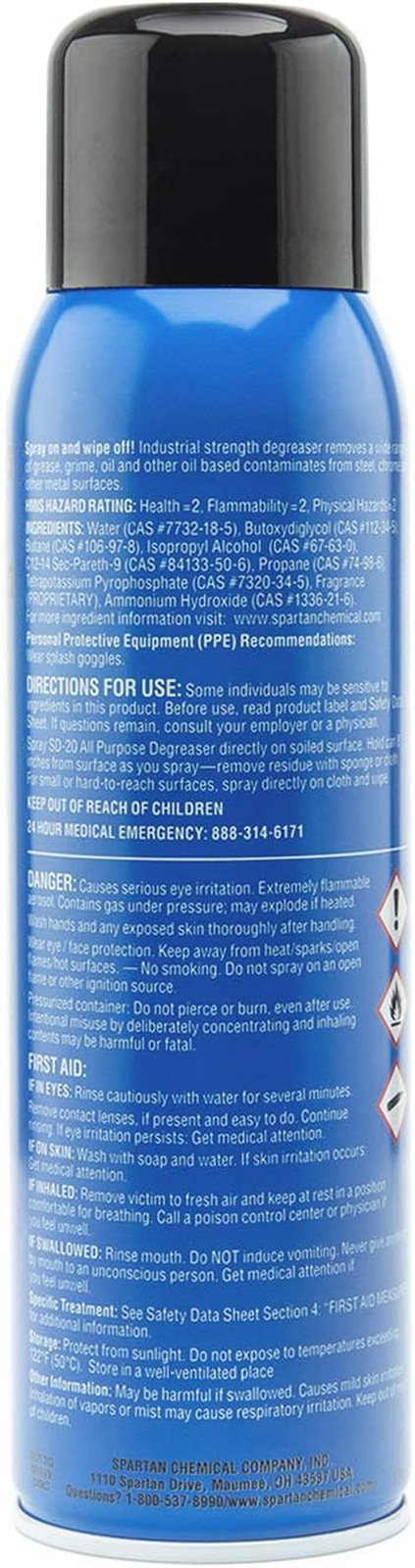 SD-20 All Purpose Degreaser 1 Lb 2 Oz/ 510G, Spray On-Wipe Off, Pack of 4