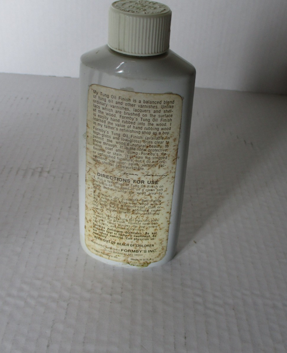 Vintage Formby’s Tung Oil Finish High Gloss 8 Ounces Full Bottle 1980 Polish