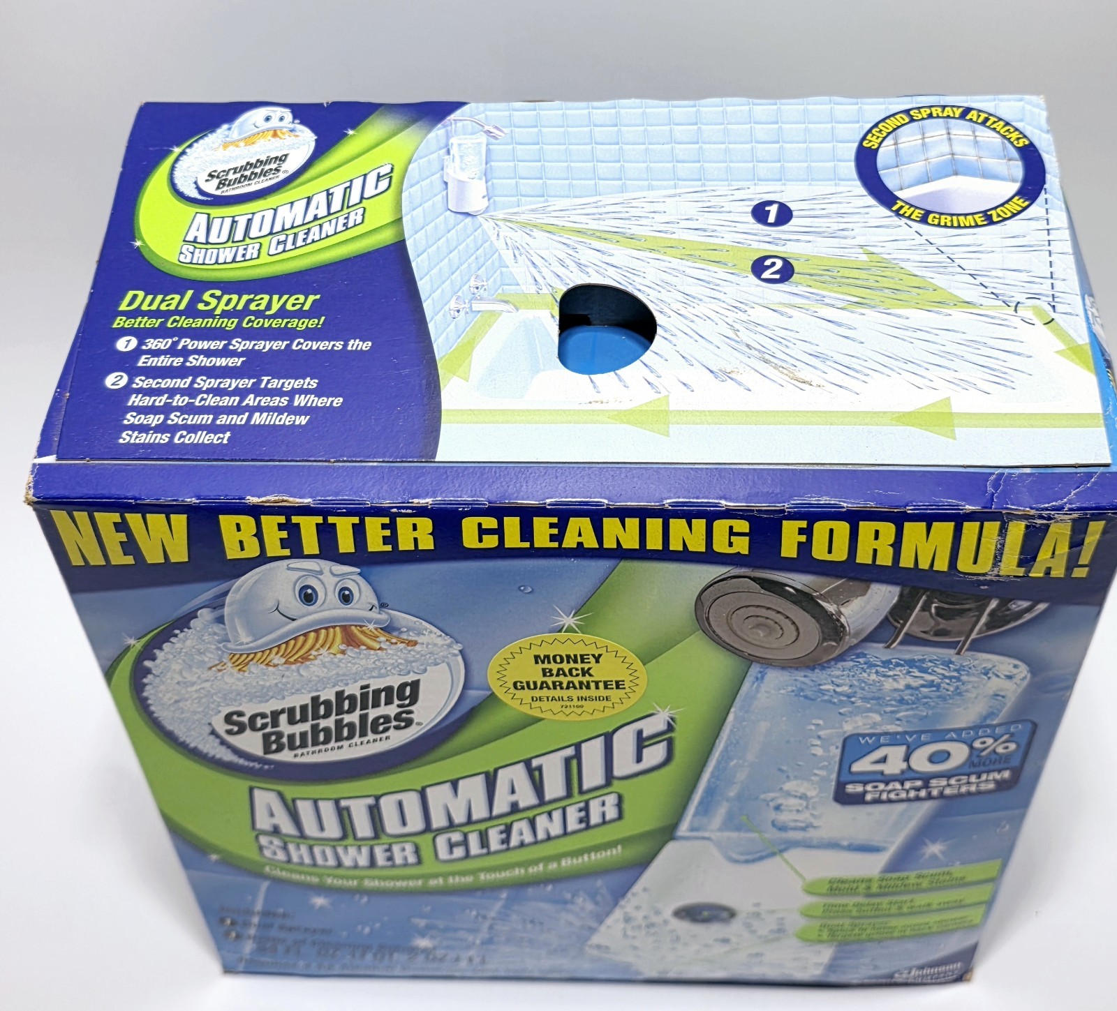 Scrubbing Bubbles Automatic Shower Cleaner Dual Sprayer + Refill Bottle Sealed