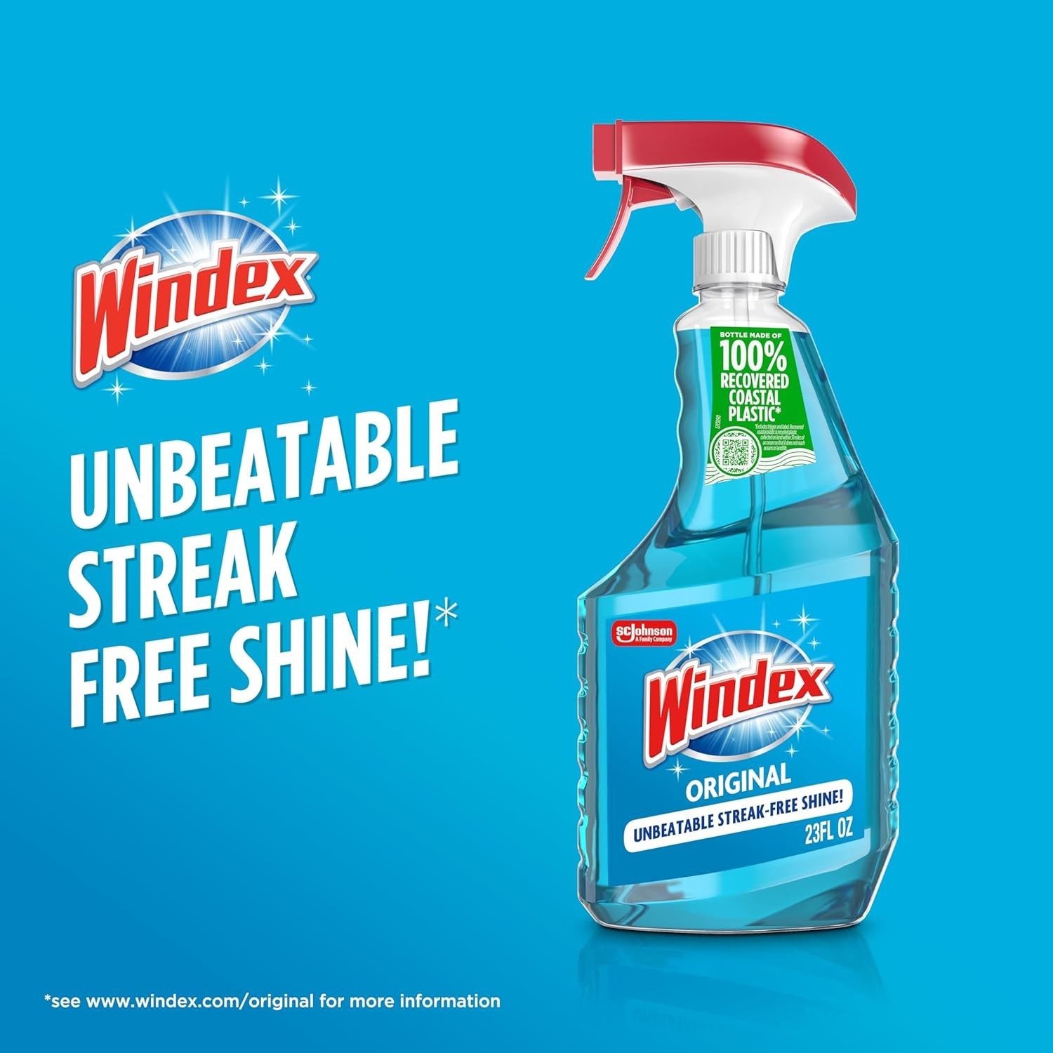 Ammonia-Free Window Cleaner – 138 oz Total Pack of 6 Recycled Spray Bottles